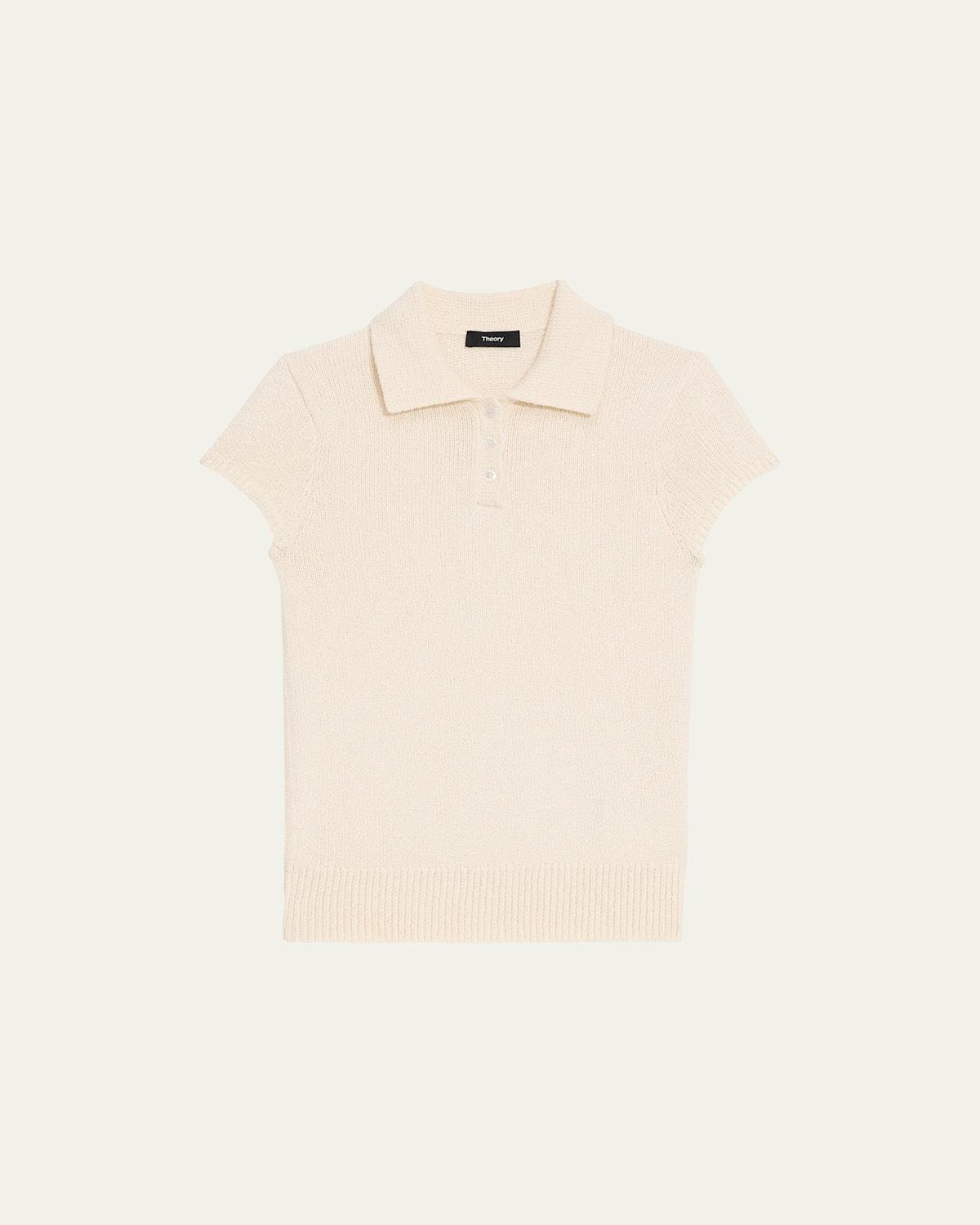 Womens Knit Cotton & Wool Polo Product Image