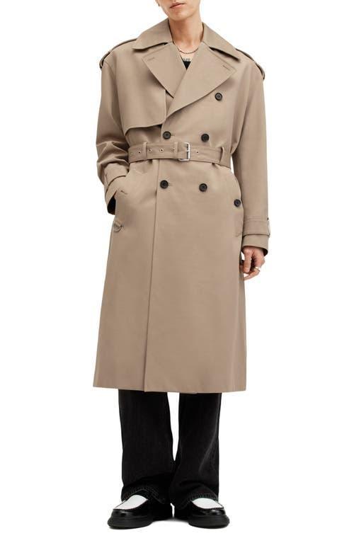 ALLSAINTS Spencer Oversize Trench Coat In Sandy Brown Product Image