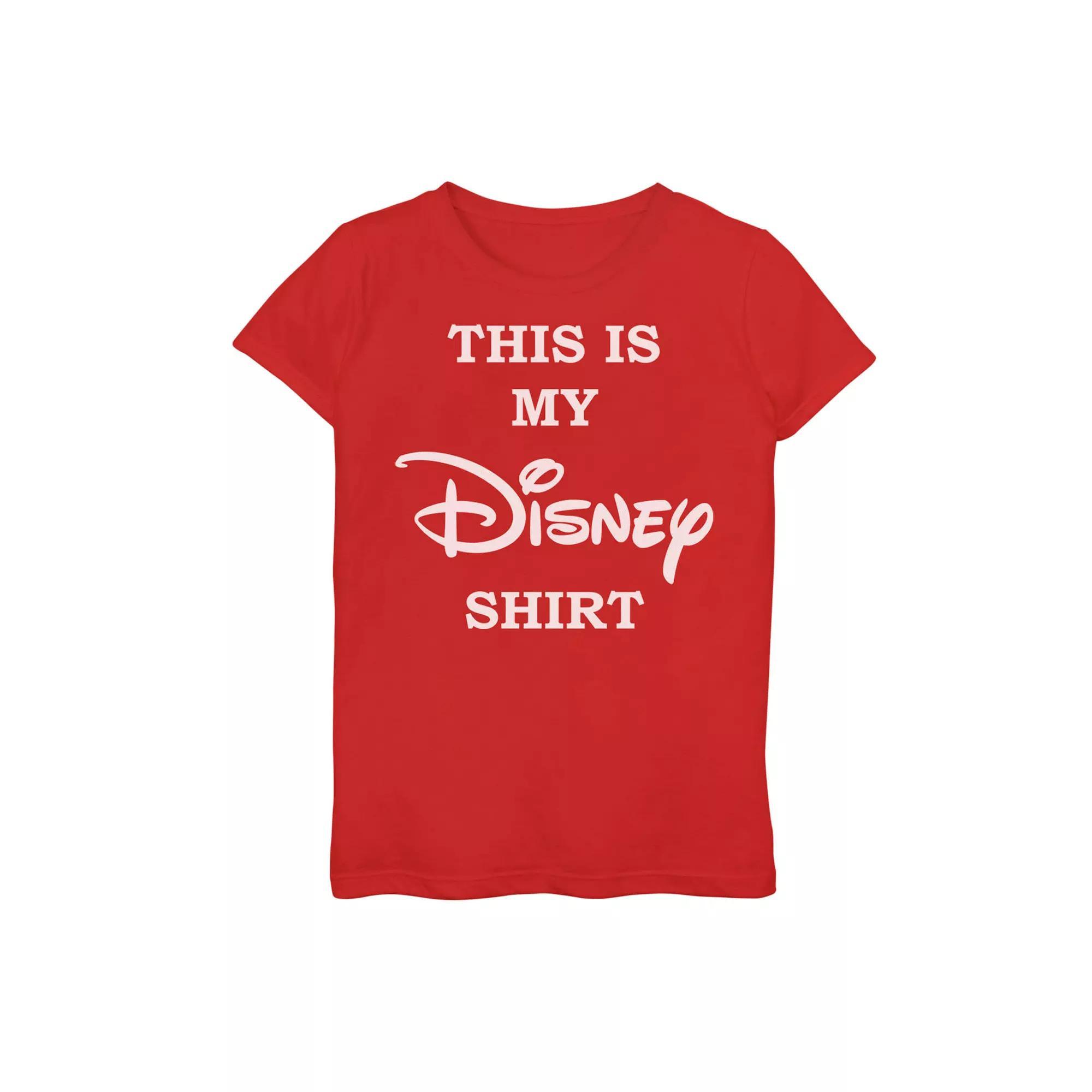 Disney Girls 7-16 This Is My Disney Shirt Chest Logo Graphic Tee, Girl's, Size: Small, Red Product Image