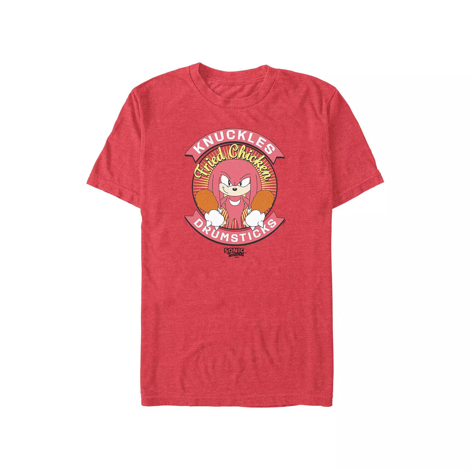 Men's Sonic The Hedgehog Knuckles Fried Chicken Graphic Tee,  Product Image