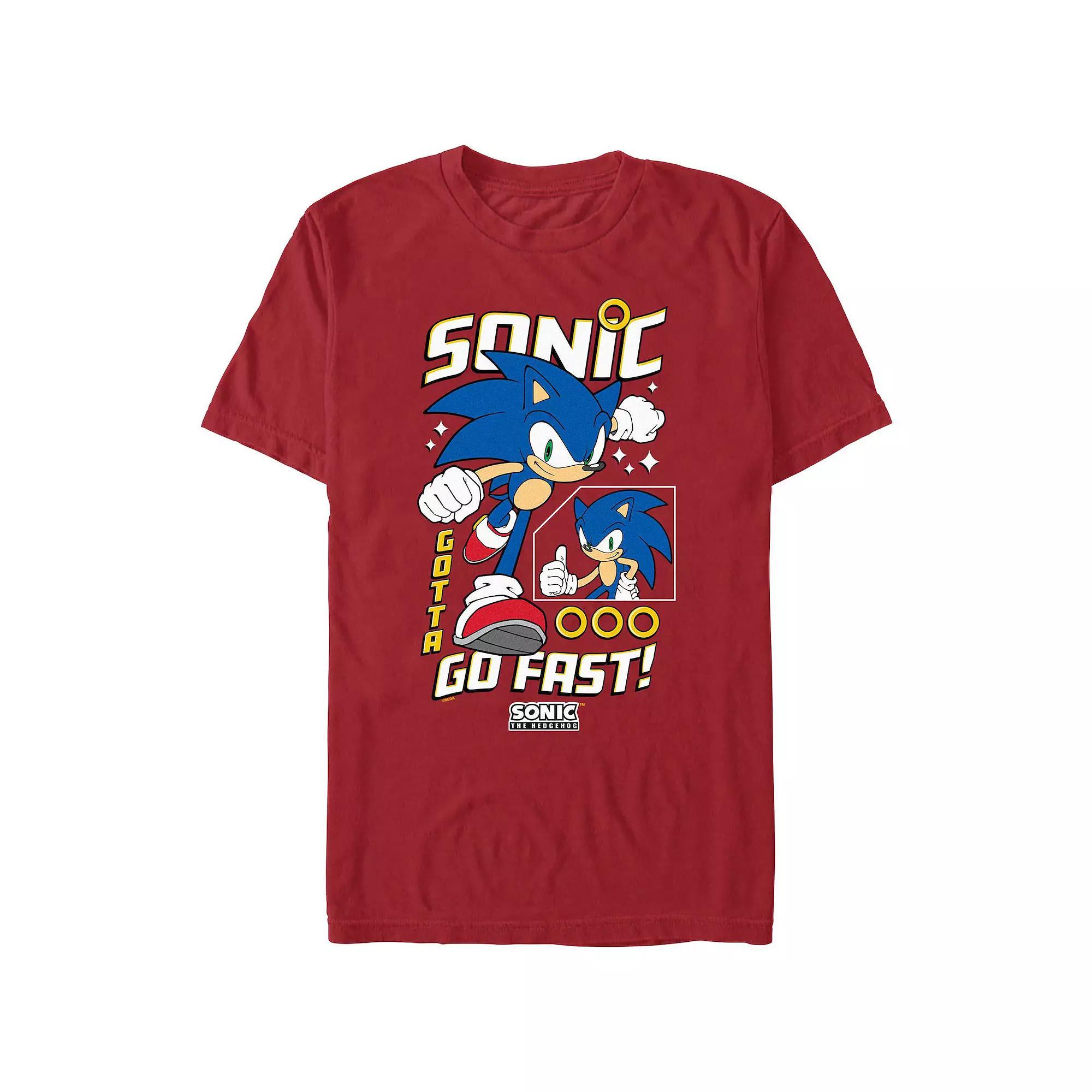 Men's Sonic The Hedgehog Go Fast Graphic Tee, Size: Small, Red Product Image