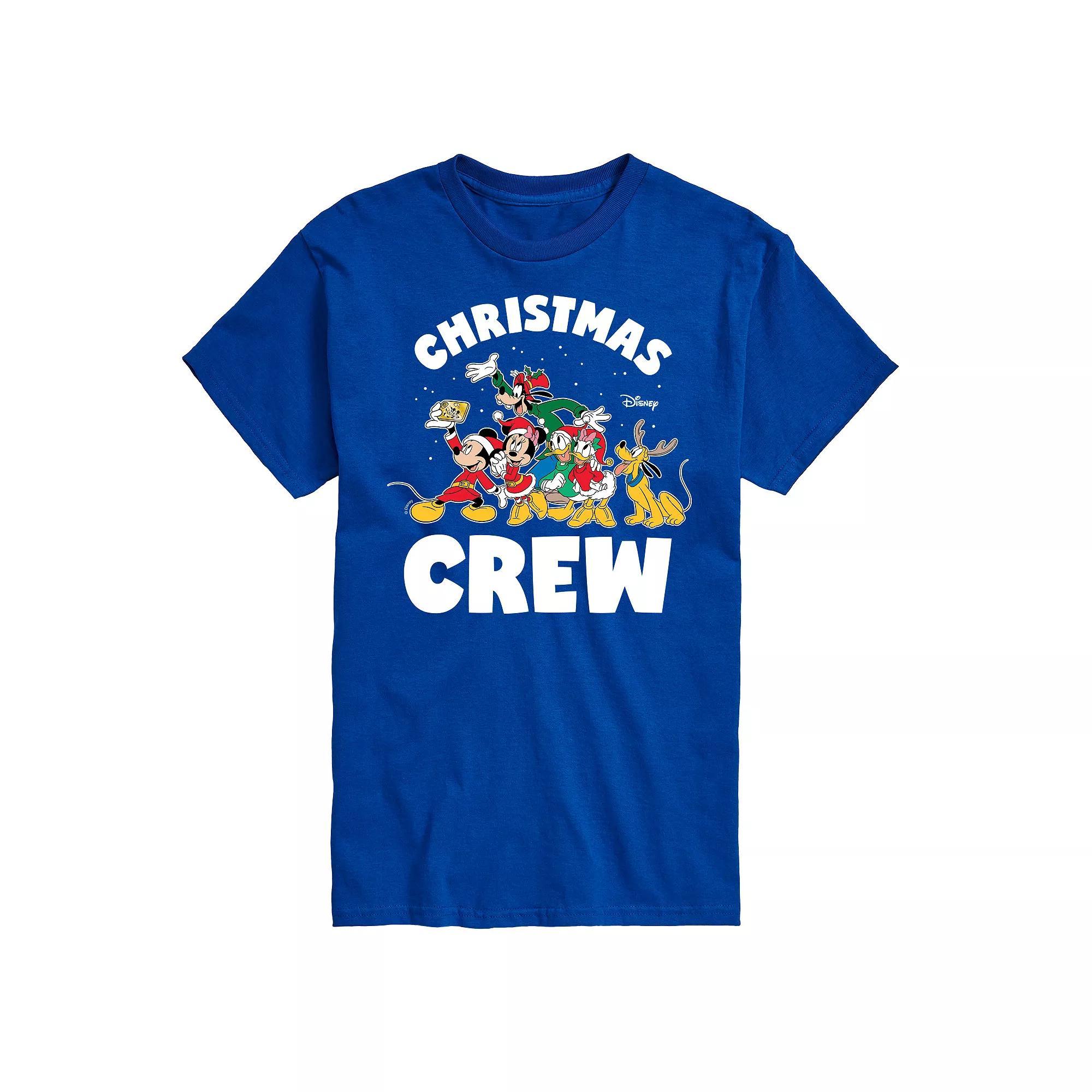 Disney's Mickey Mouse & Friends Men's Christmas Crew Graphic Tee, Size: XXL, Royal Blue Product Image