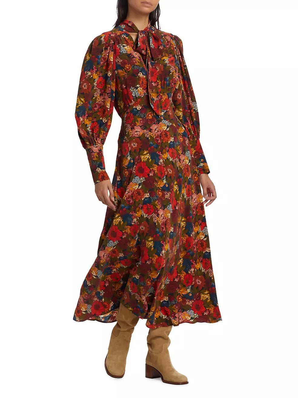 Blossom Silke Crepe de Chine Maxi Dress Product Image