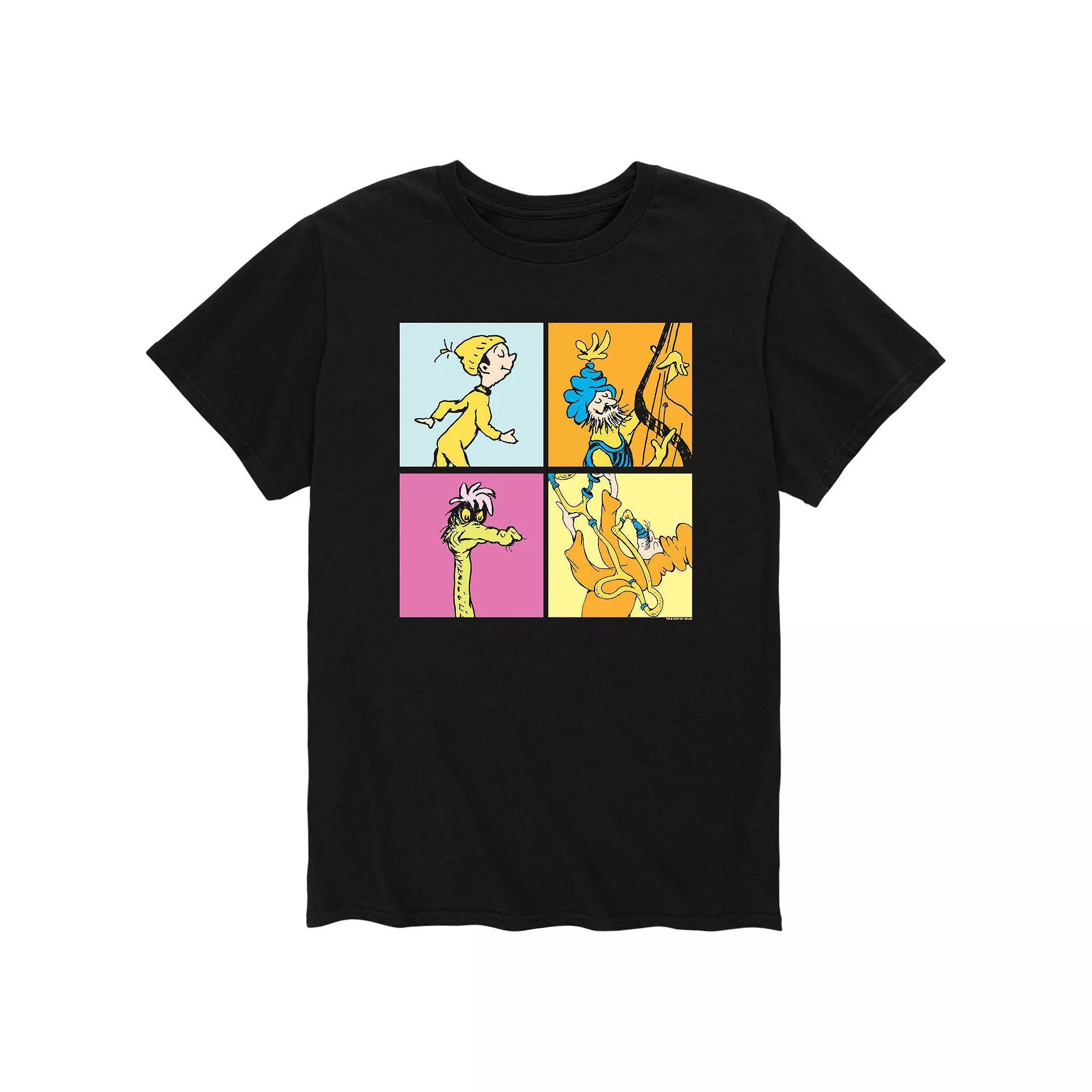 Men's Dr. Seuss Places Four Box Tee, Size: XXL, Black Product Image