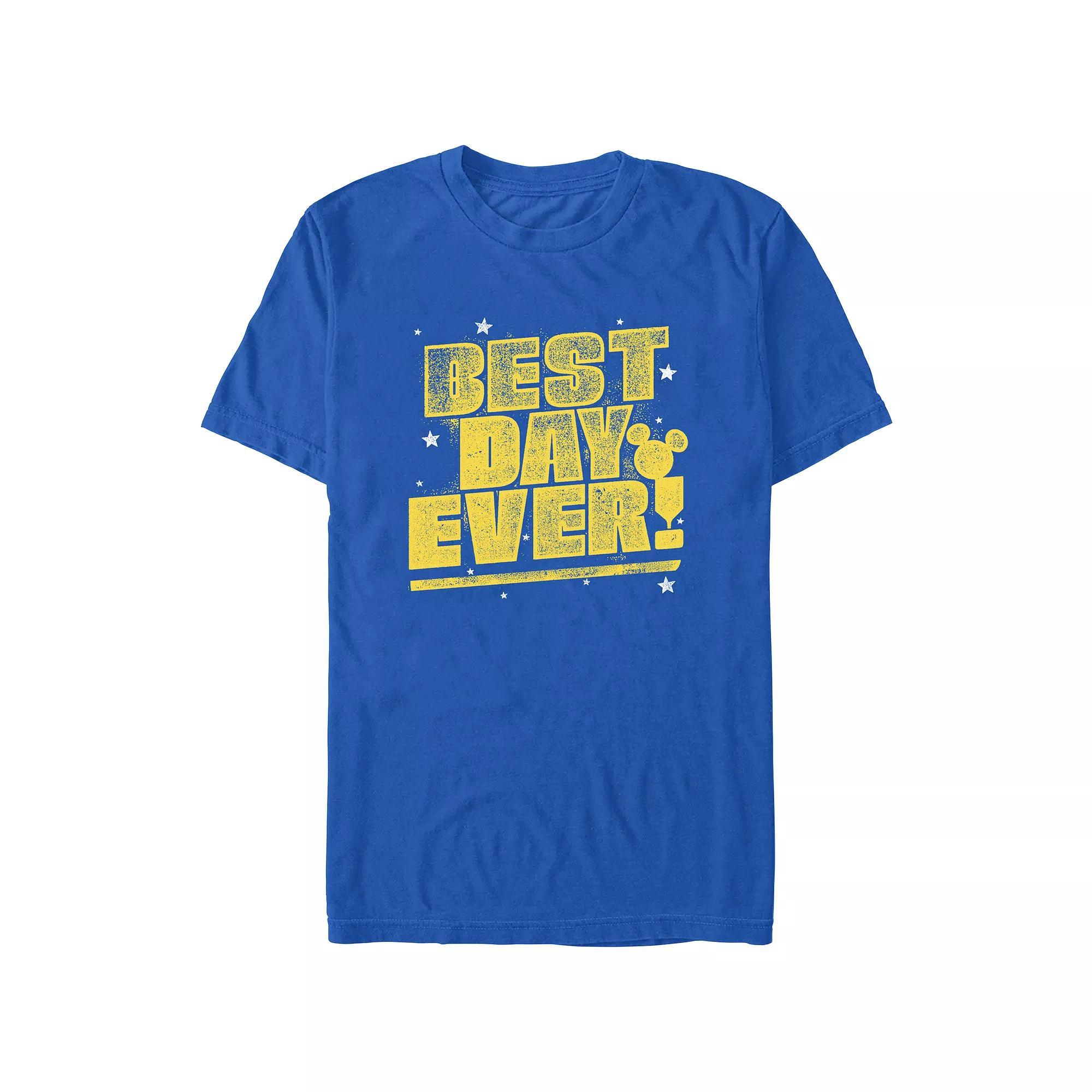 Disney's Mickey Mouse Best Day Ever Spray Sign Men's Graphic Tee,  Product Image