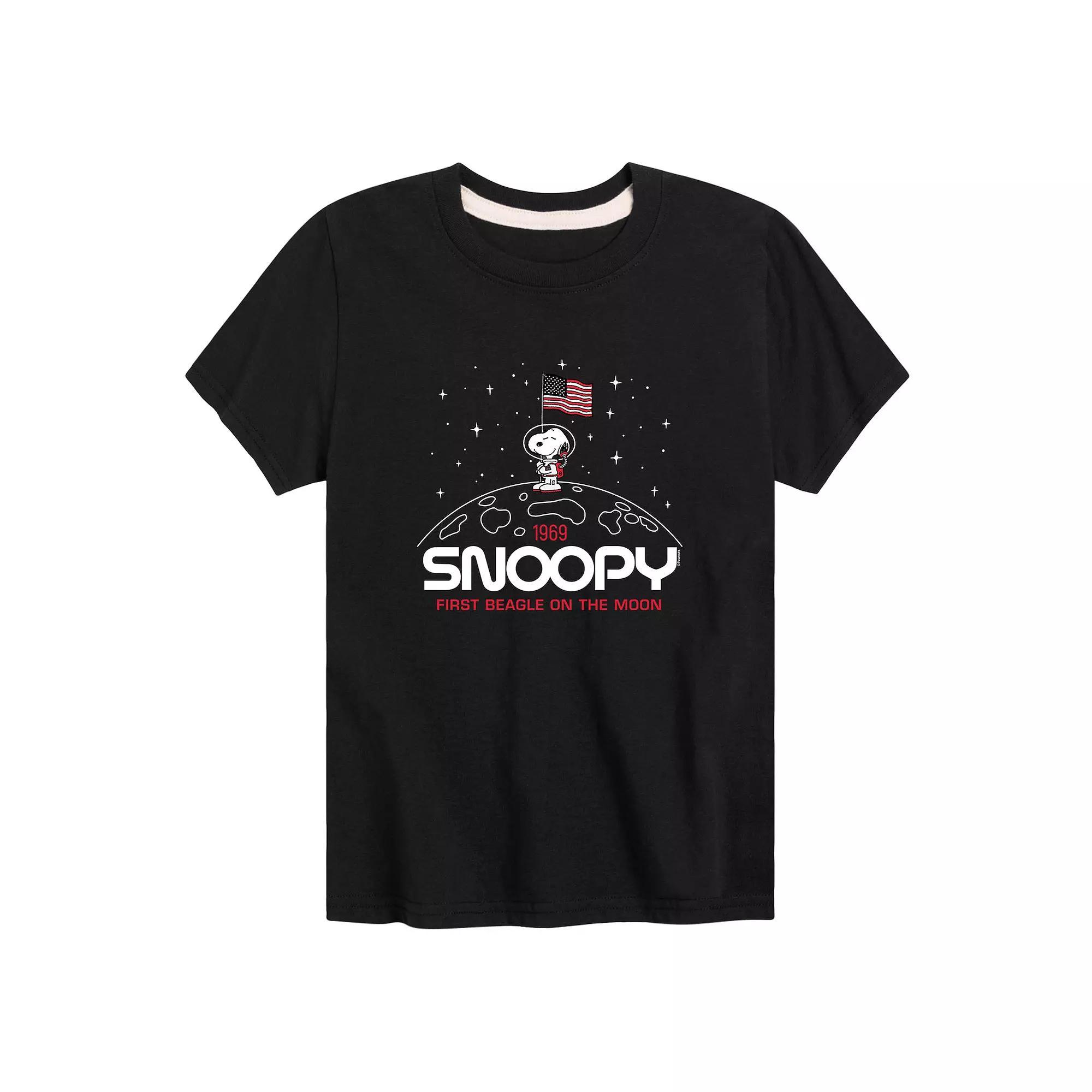 Boys 8-20 Peanuts Snoopy Flag Moon Graphic Tee, Boy's,  Product Image