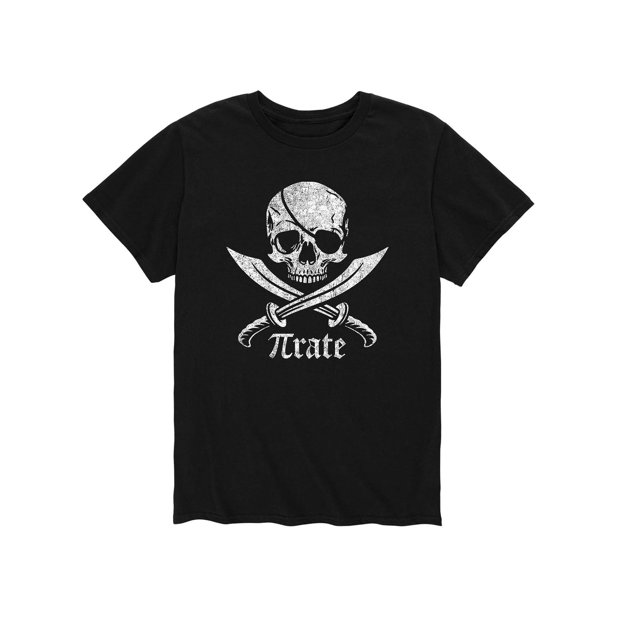 Men's Pirate Skull Tee, Size: Large, Black Product Image