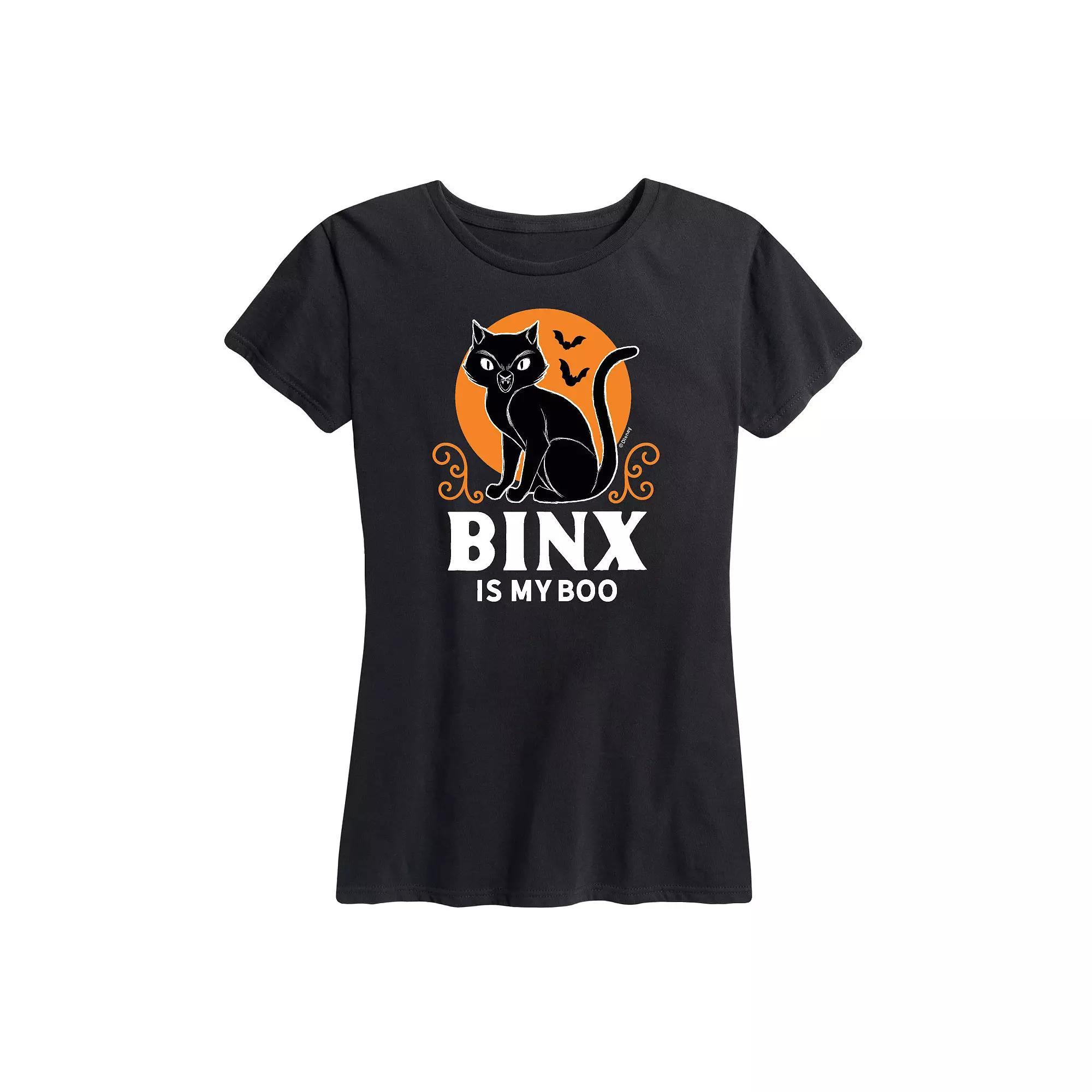 Disney's Hocus Pocus Women's Binx Is My Boo Graphic Tee, Girl's, Size: Medium, Black Product Image