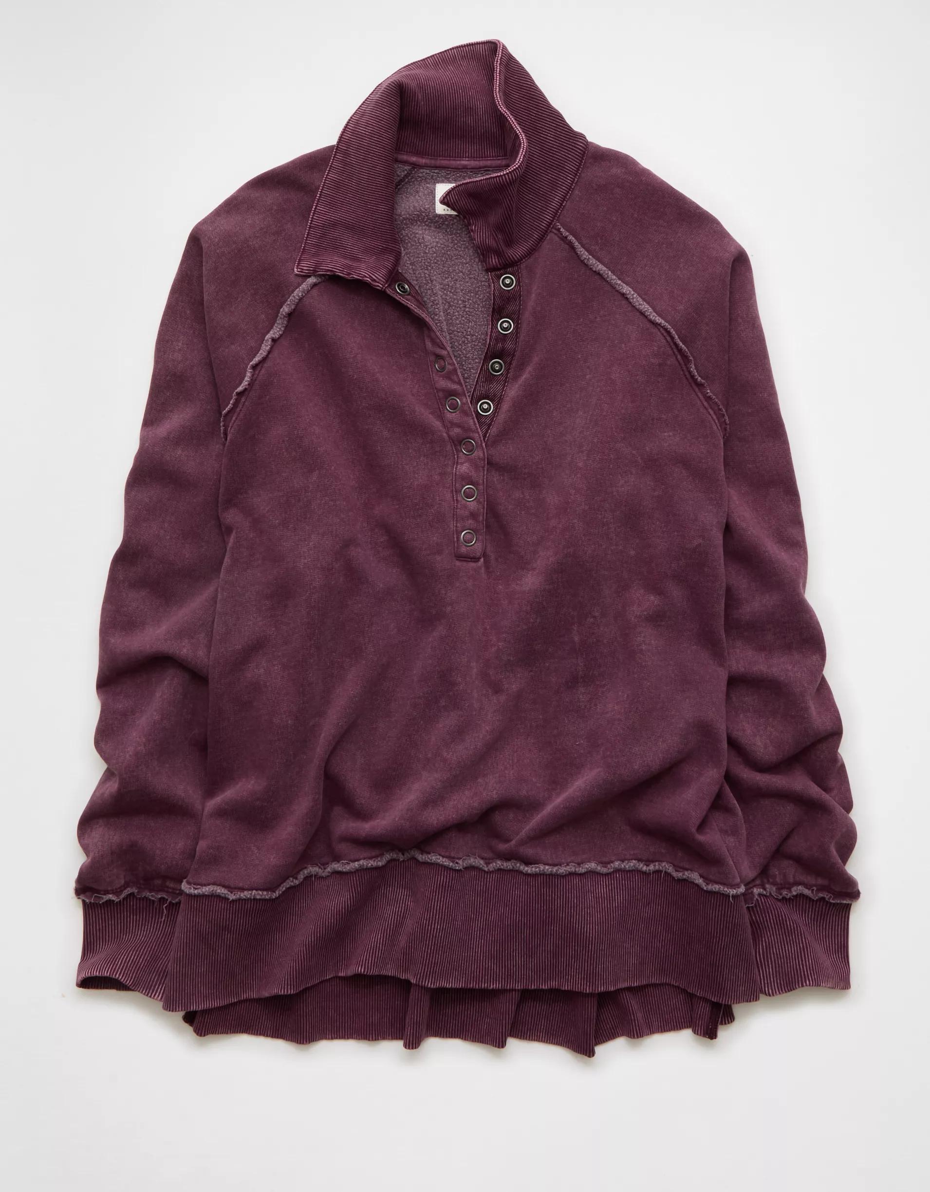 AE Big Hug Henley Sweatshirt Product Image