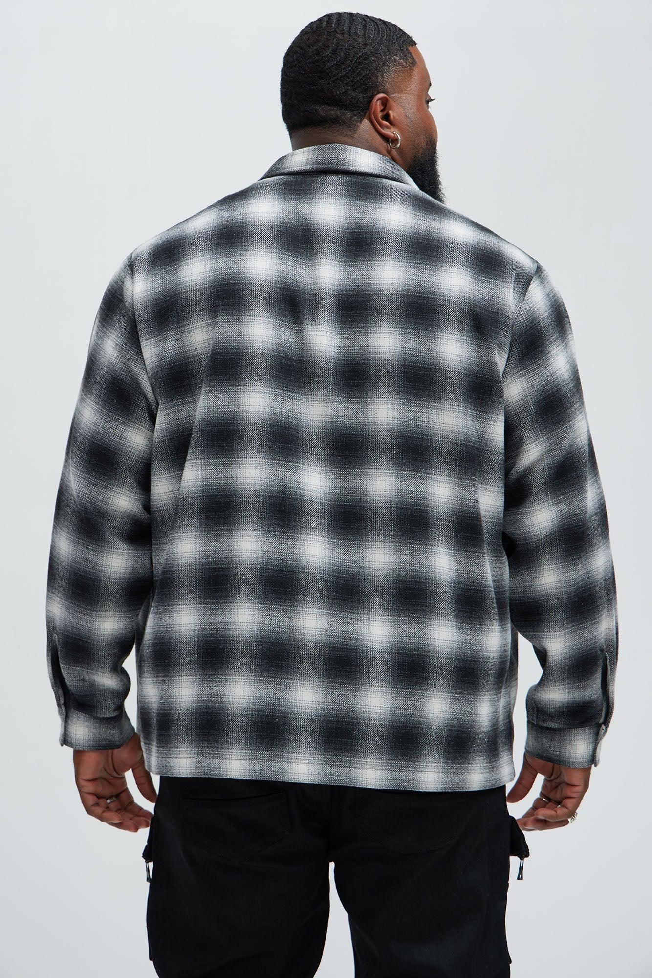 Cassnet Plaid Button Up Shirt - Black/combo Male Product Image