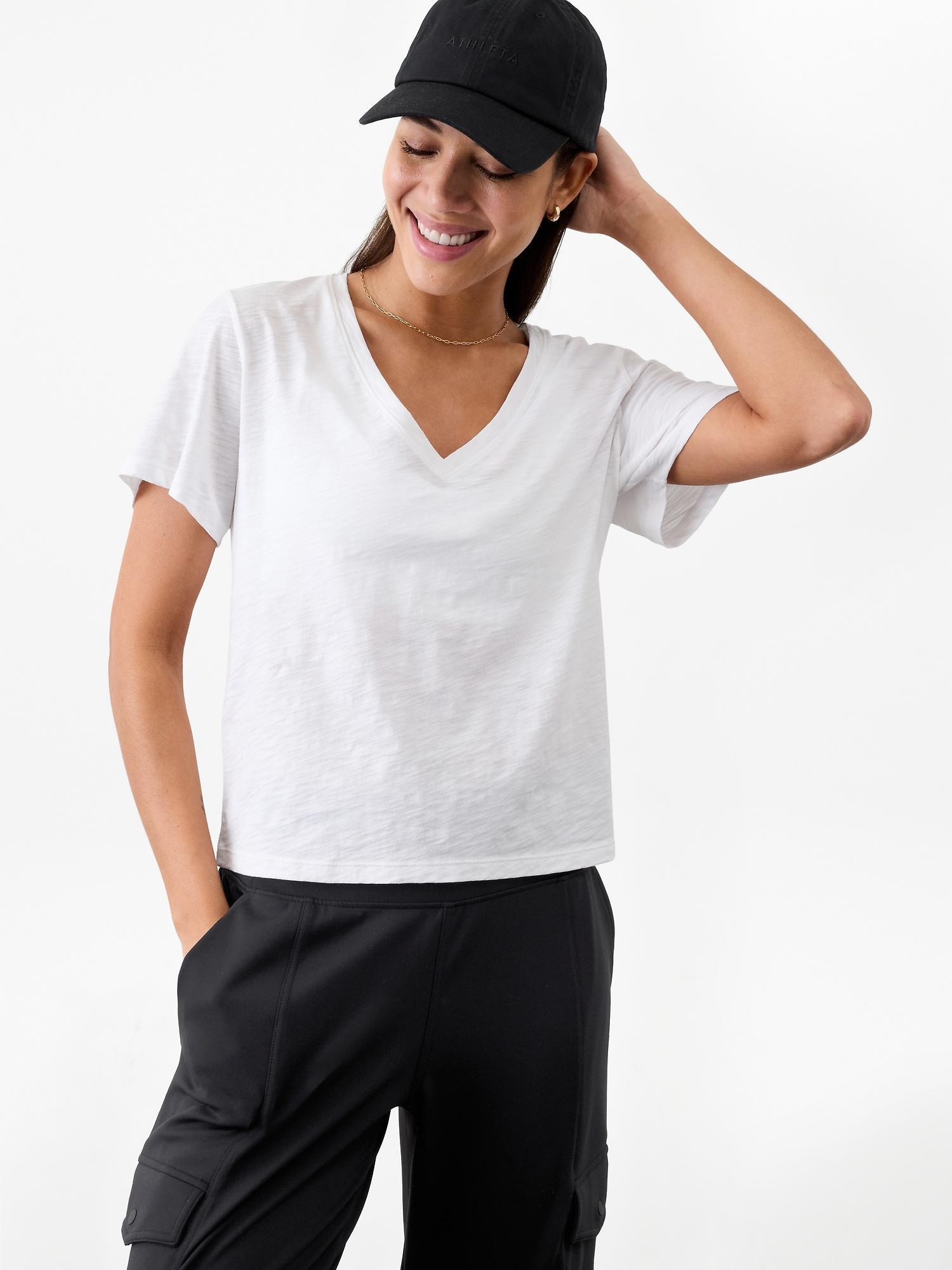 Essential Slub V-Neck Tee Product Image