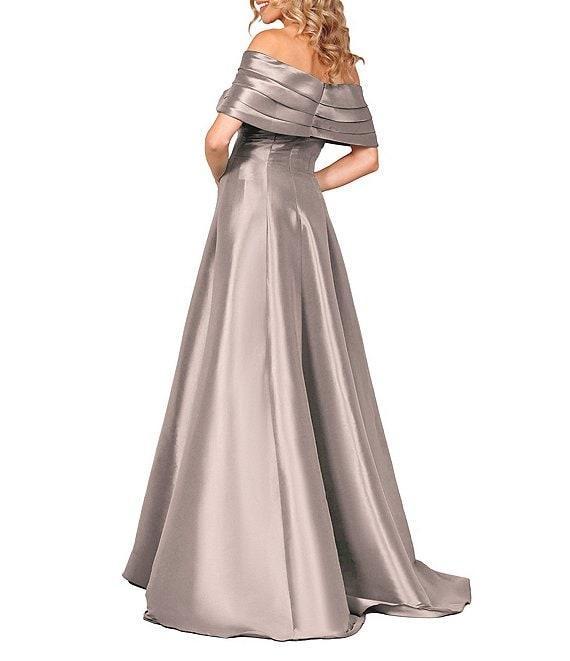 Terani Couture Pleated Off-the-Shoulder A-Line Gown Product Image