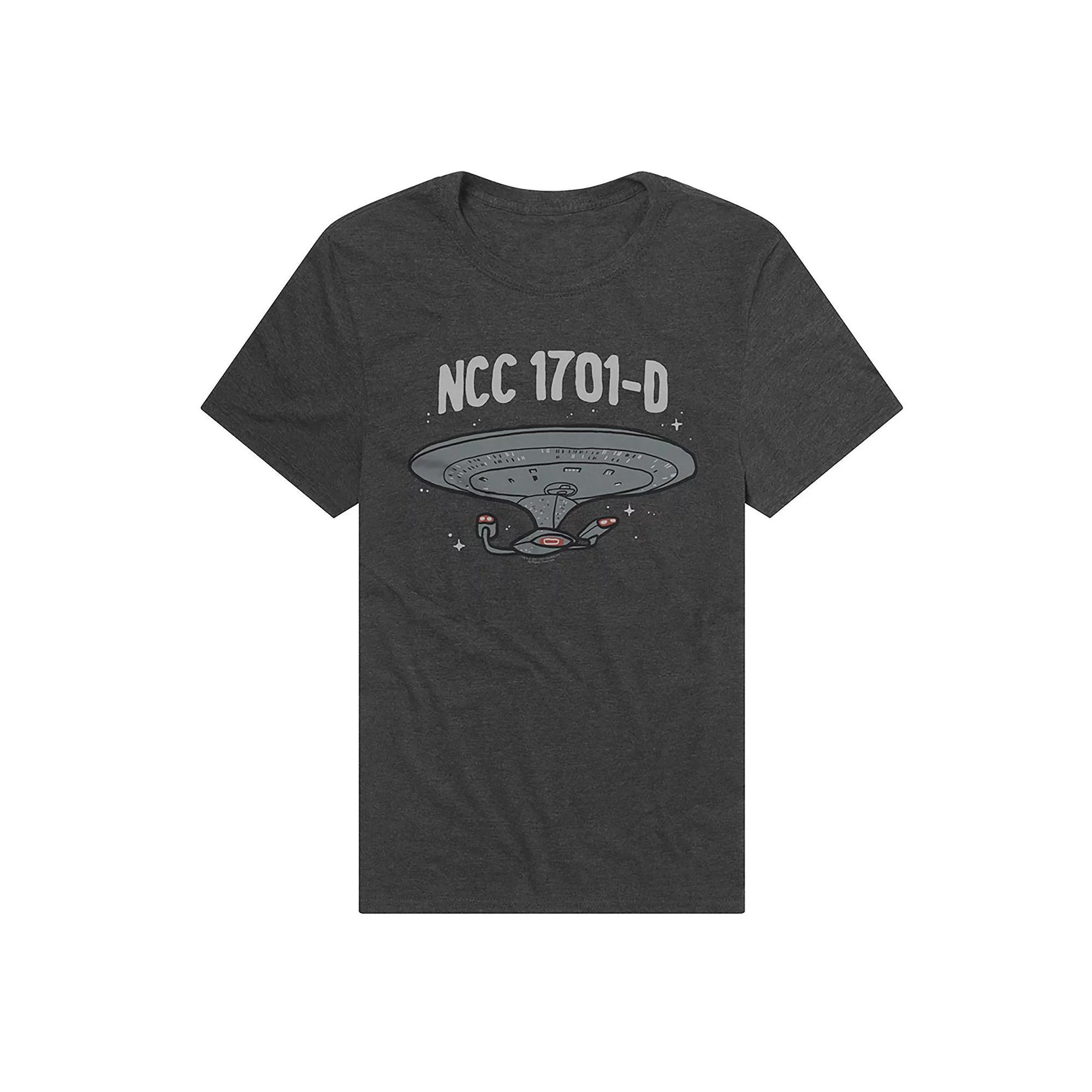 Mens NCC 1701-D Star Trek Enterprise Graphic Tee Grey Product Image