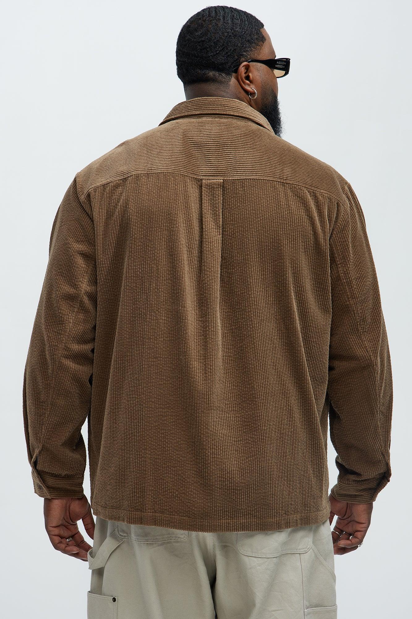 Corduroy Pocket Button Up Shirt - Brown Product Image