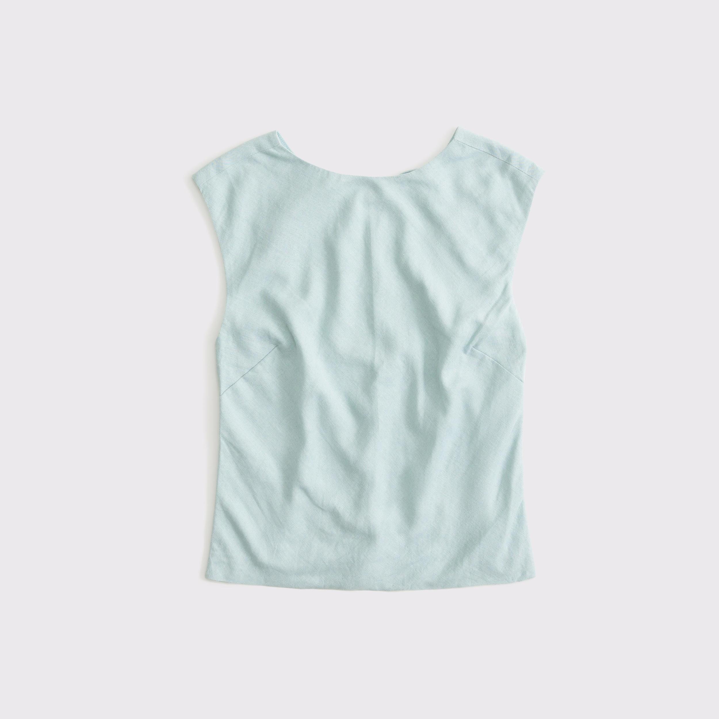Linen-Blend Skimming Shell Top Product Image
