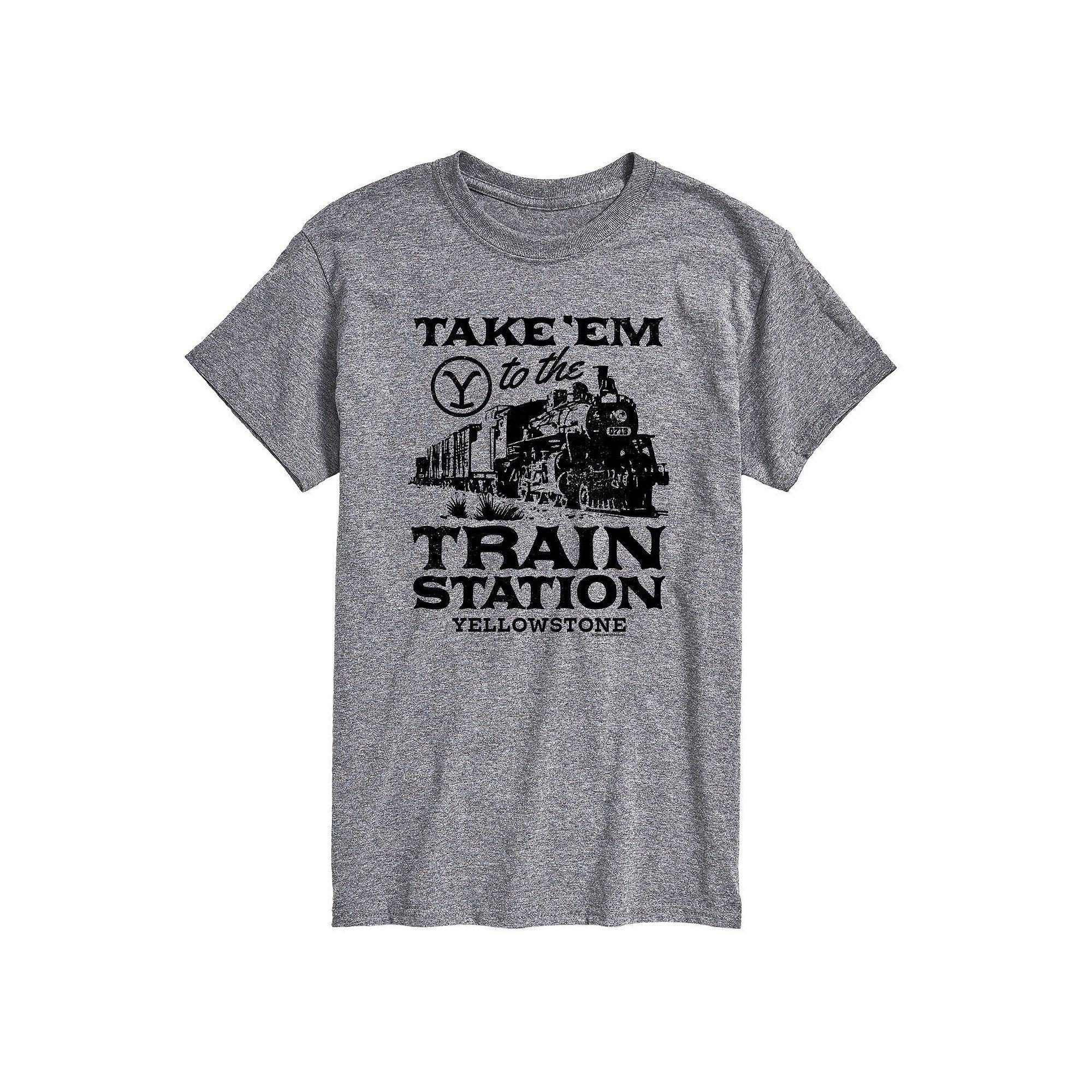 Big & Tall Yellowstone Train Station Tee, Men's,  Product Image