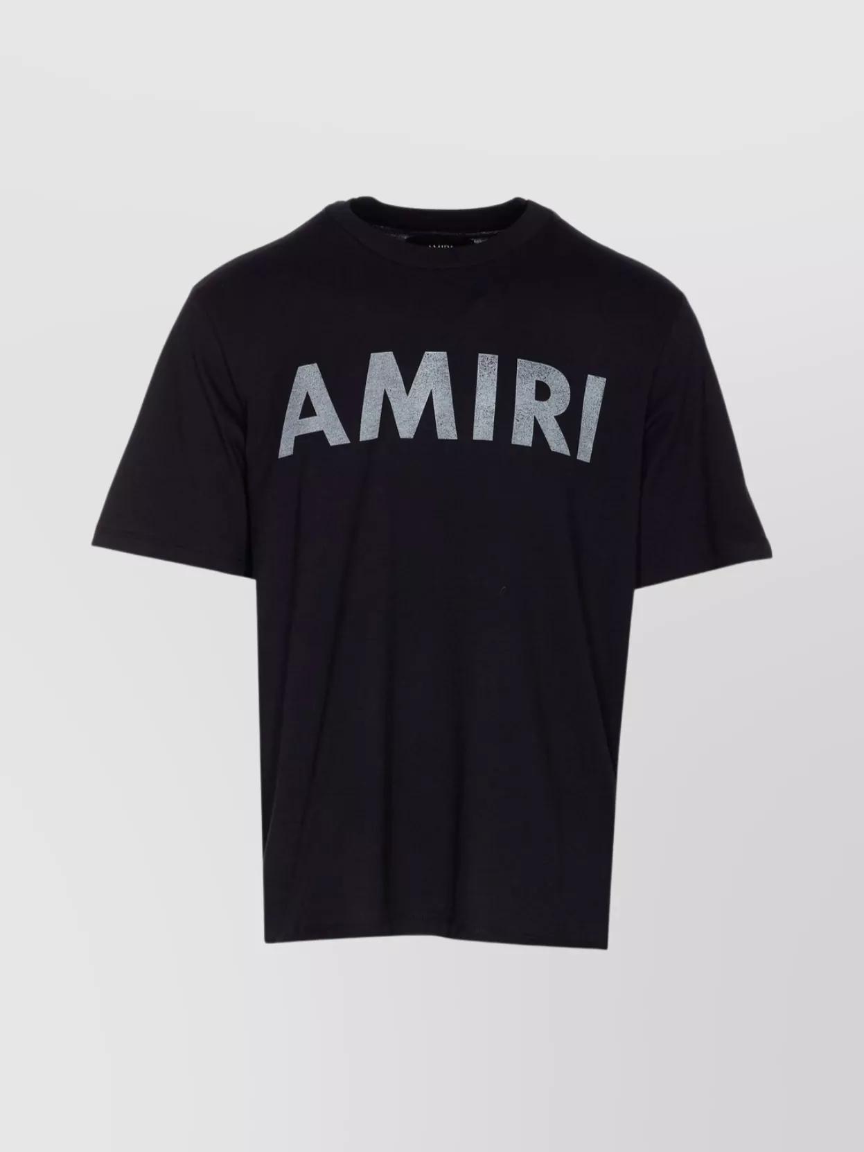 AMIRI Black Cotton T-shirt With Bold Logo Statement Product Image