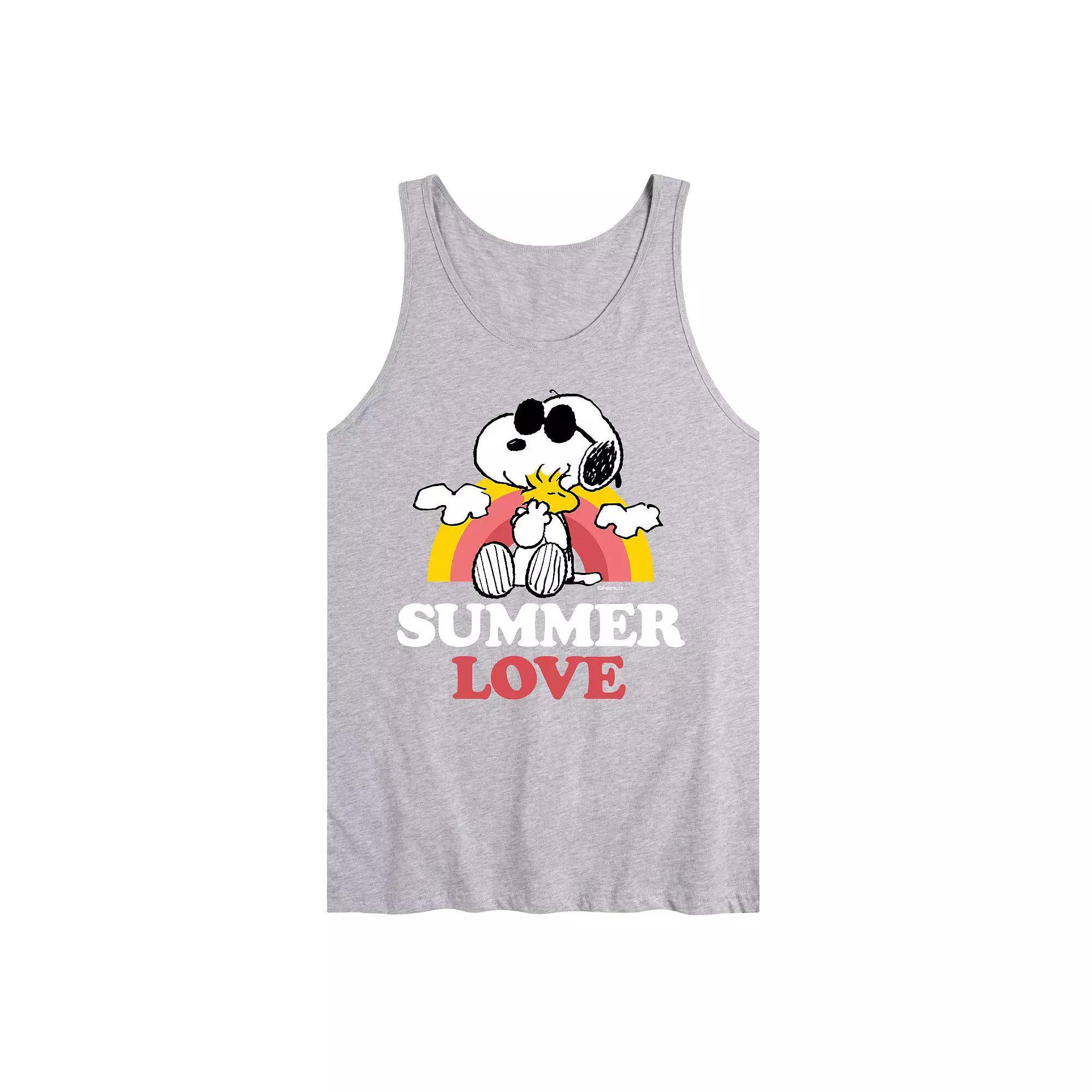 Men's Peanuts Summer Love Tank Top, Size: Medium, Gray Product Image