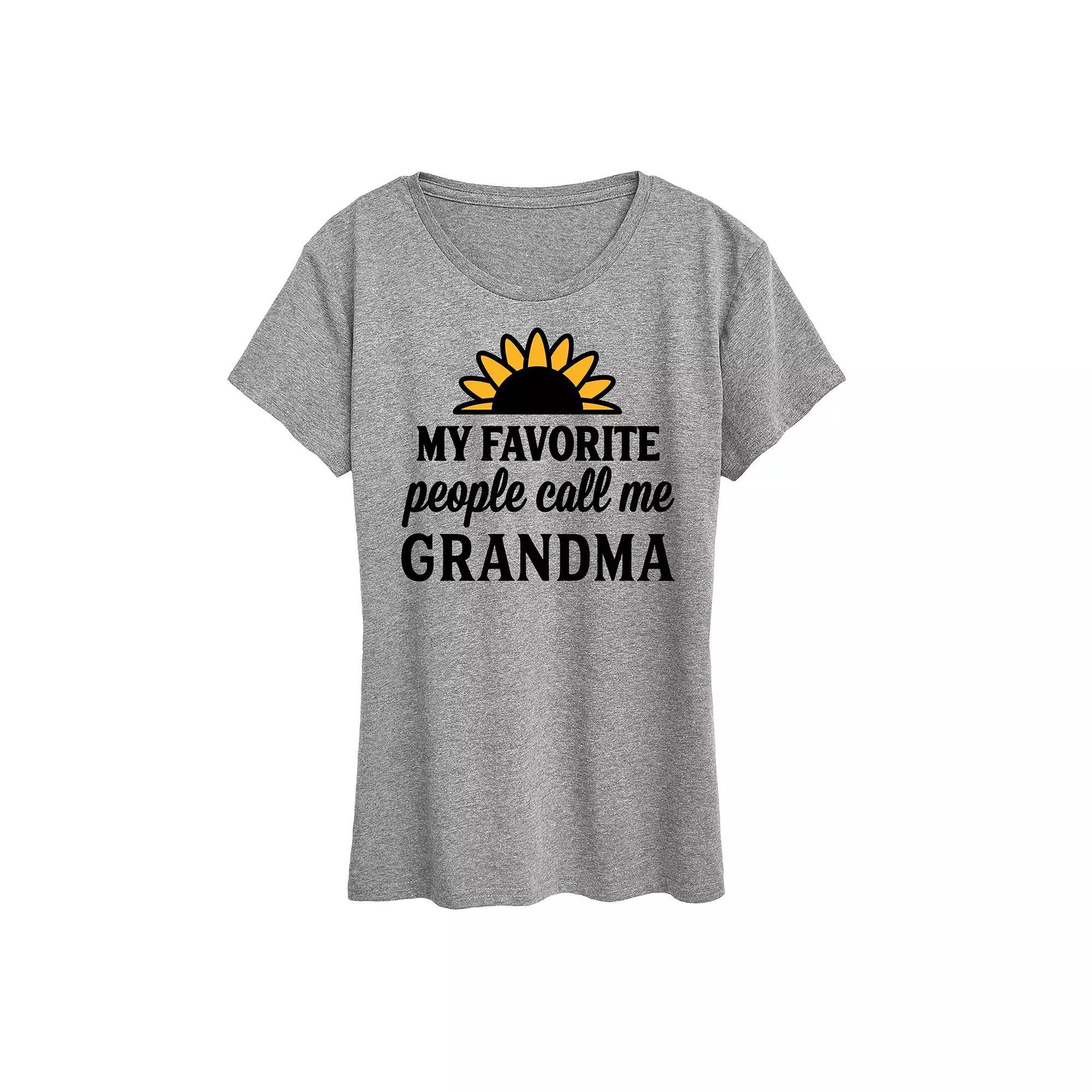 Women's Favorite People Call Me Grandma Graphic Tee, Size: Small, Grey Gray Product Image