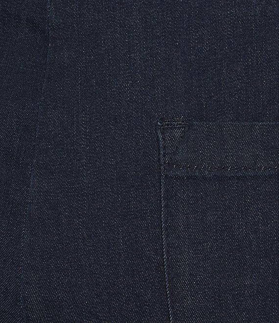 Allison Daley Plus Size Stretch Denim Elastic Waist Pull-On Wide Leg Crop Pants Product Image