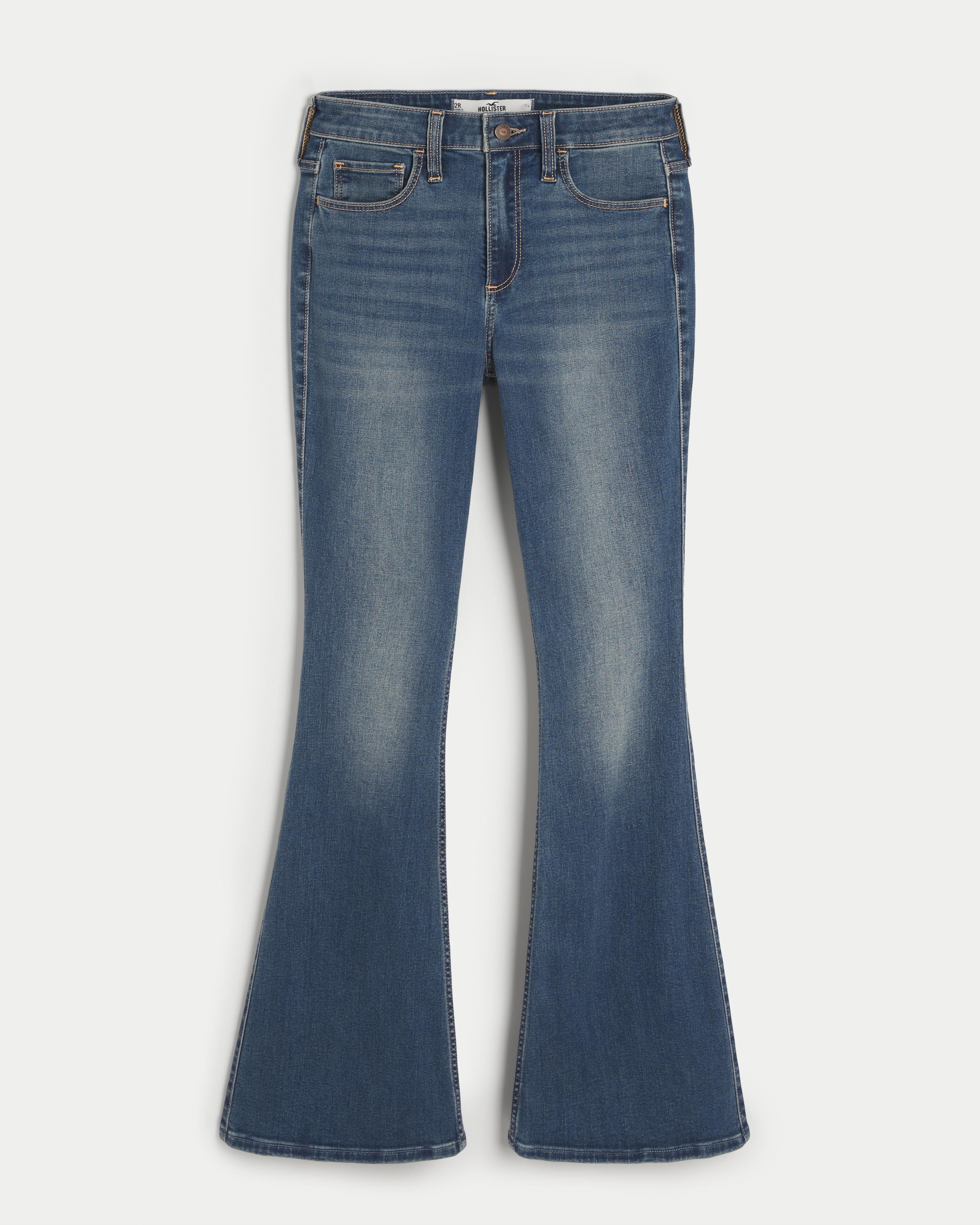 Curvy High-Rise Dark Wash Flare Jeans Product Image