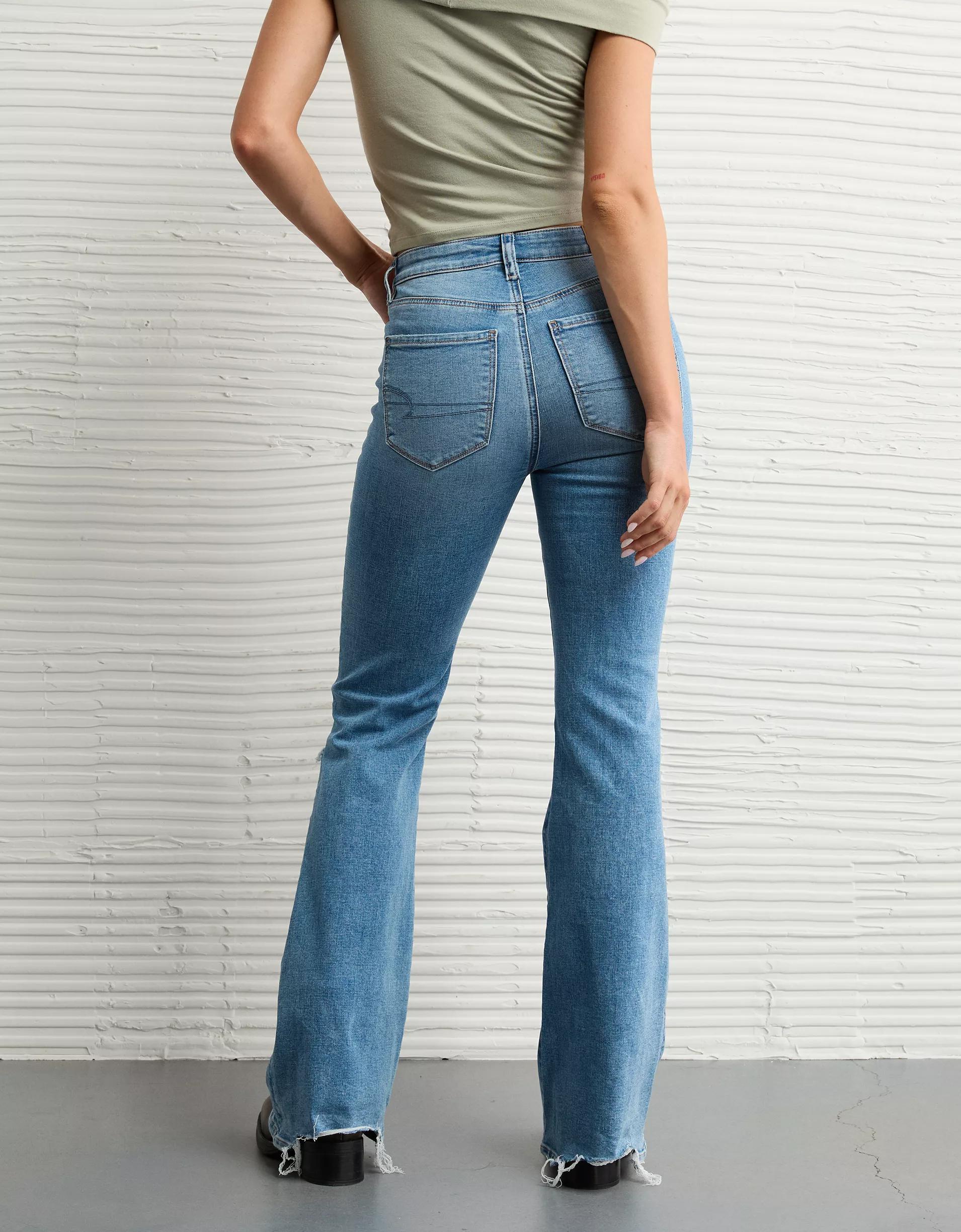 AE Next Level Ripped Super High-Waisted Flare Jean Product Image