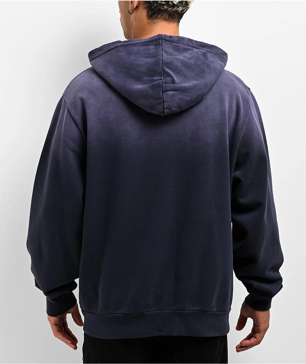 Welcome Chasm Embroidered Enzyme-Washed Dark Sapphire Hoodie Product Image