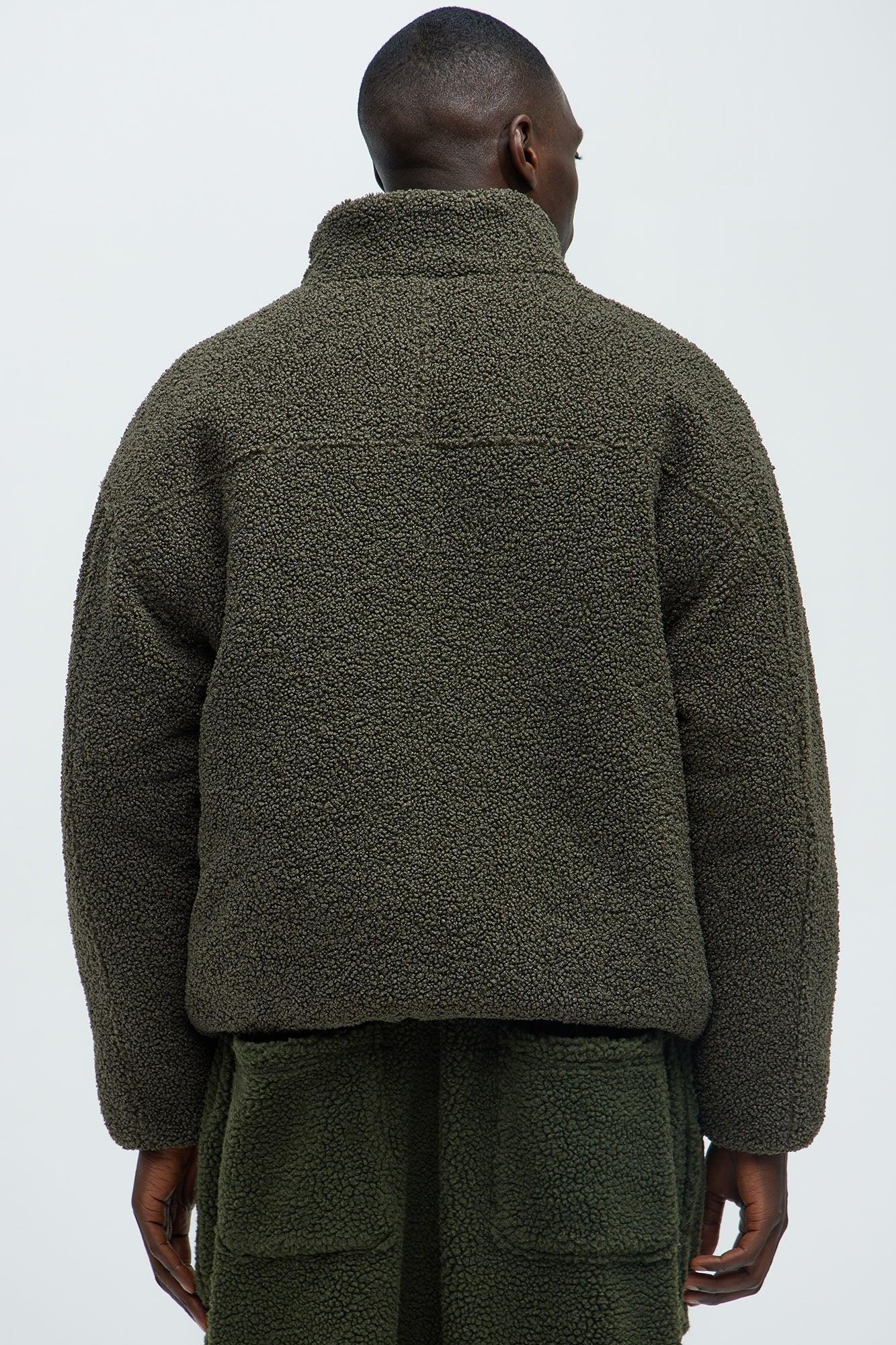 Sun's Up Sherpa Jacket - Olive Product Image