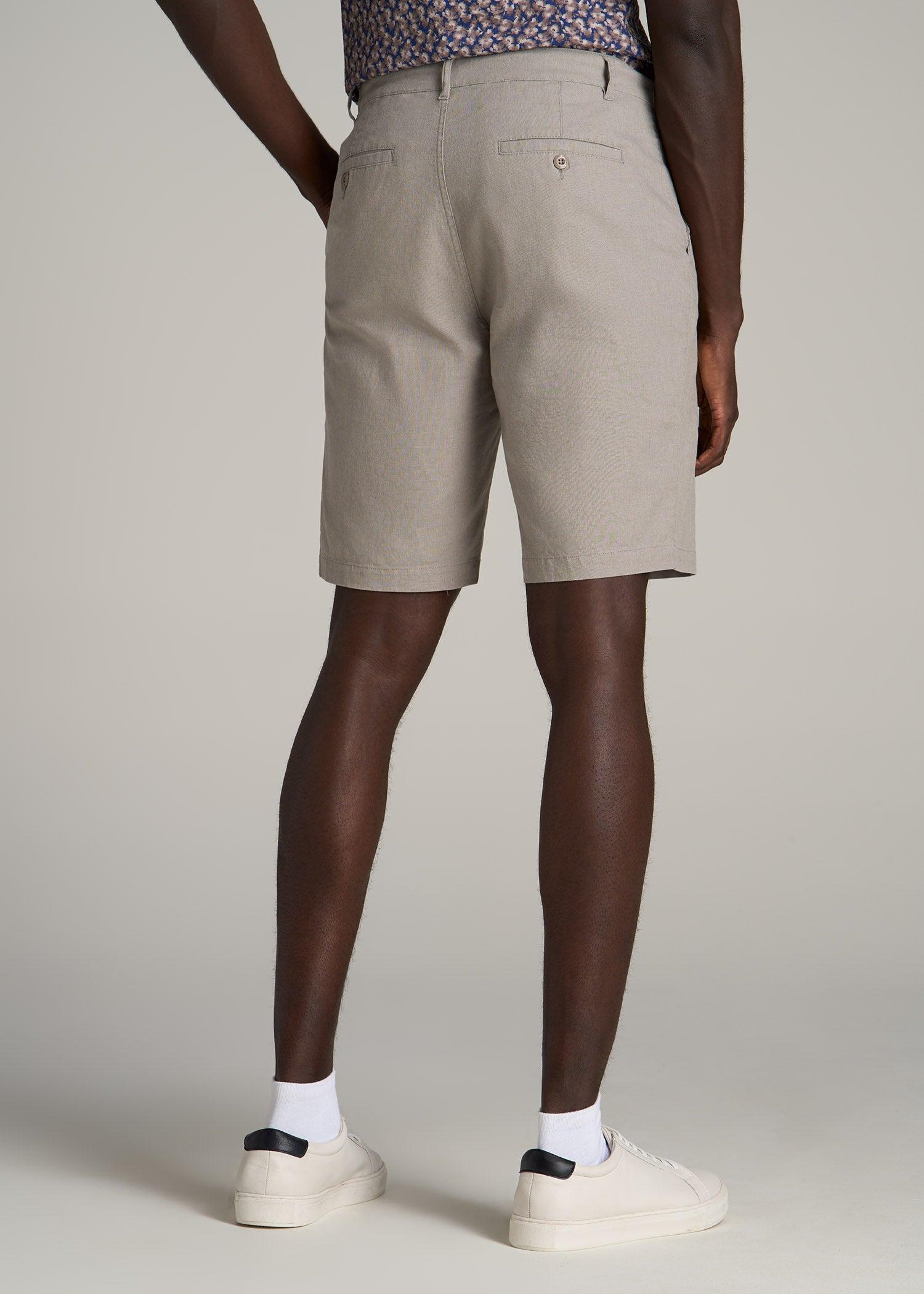 Linen Shorts For Tall Men in Burnt Orange Male Product Image