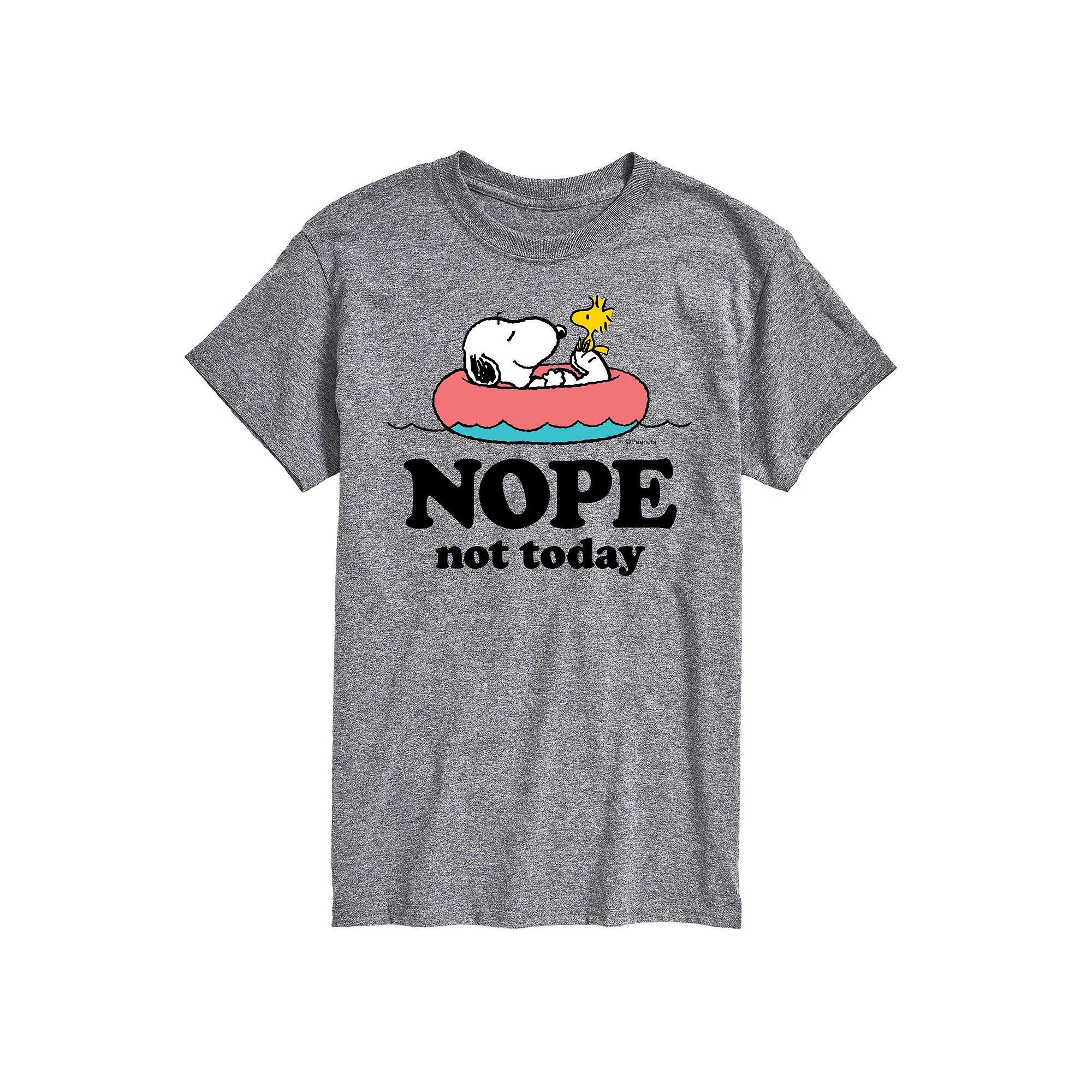 Men's Peanuts Snoopy Nope Not Today Graphic Tee, Size: XS, Gray Product Image