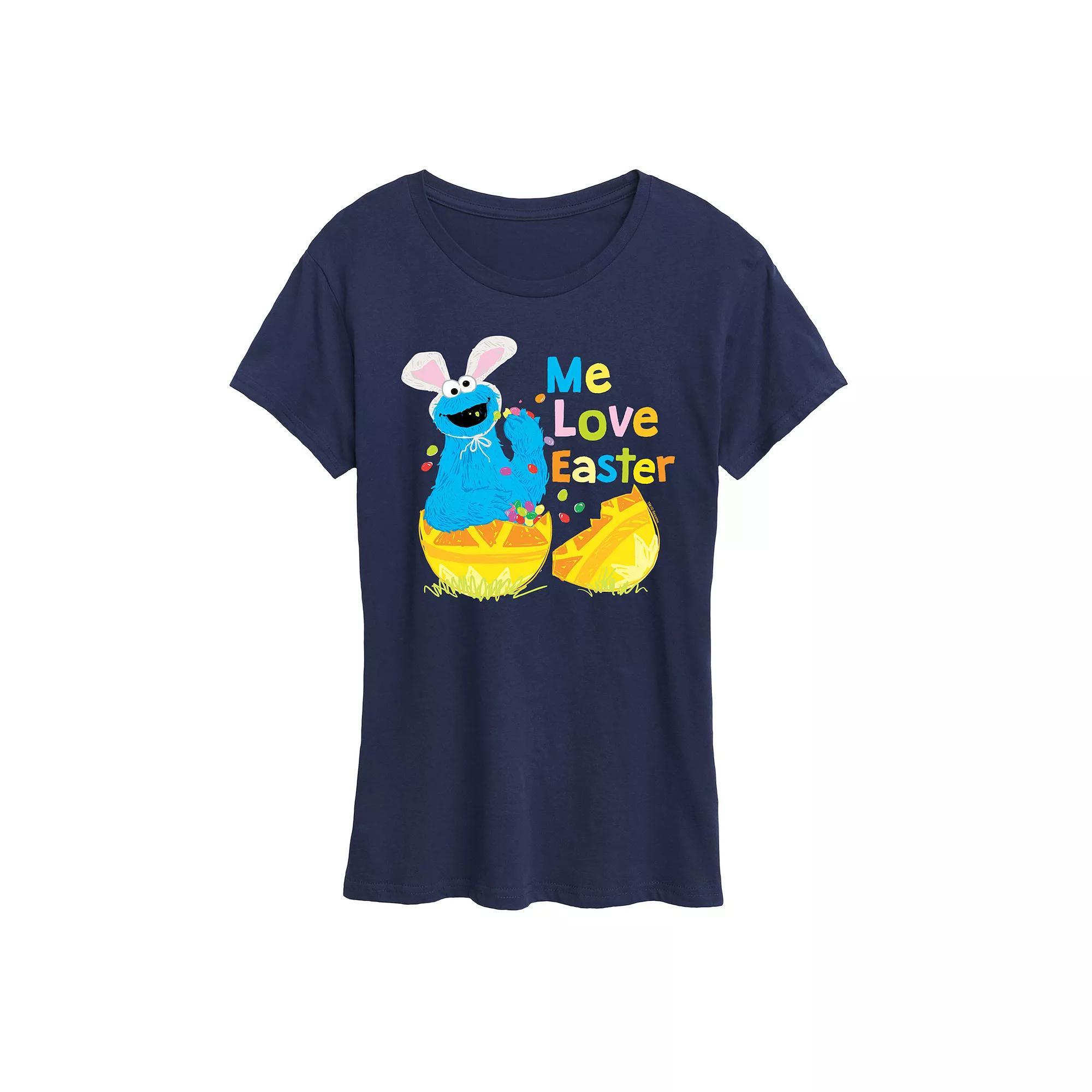 Women's Sesame Street Cookie Monster Me Love Easter Graphic Tee,  Product Image