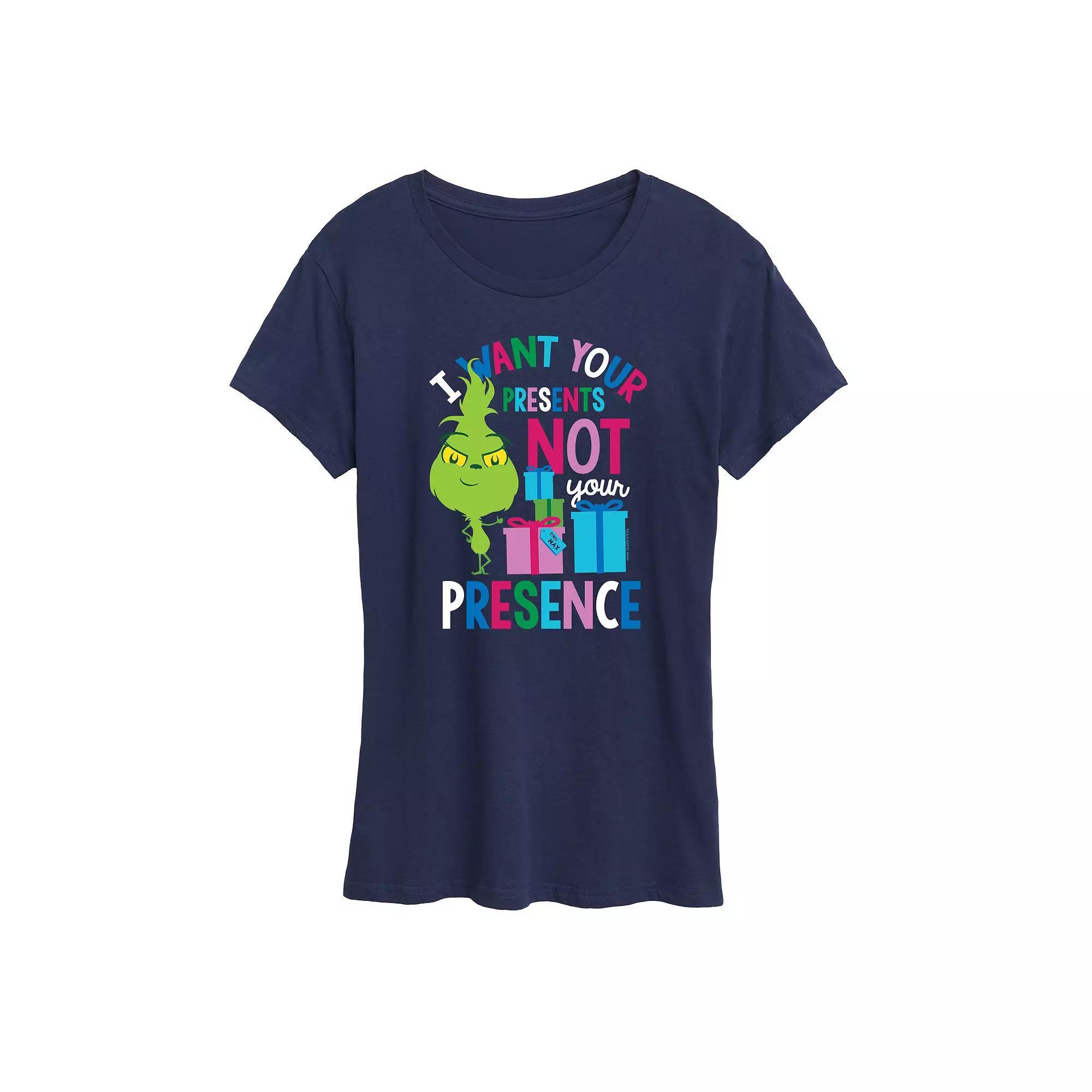 Women's Dr. Seuss Little Grinch Presents Graphic Tee, Girl's, Size: XL, Blue Product Image