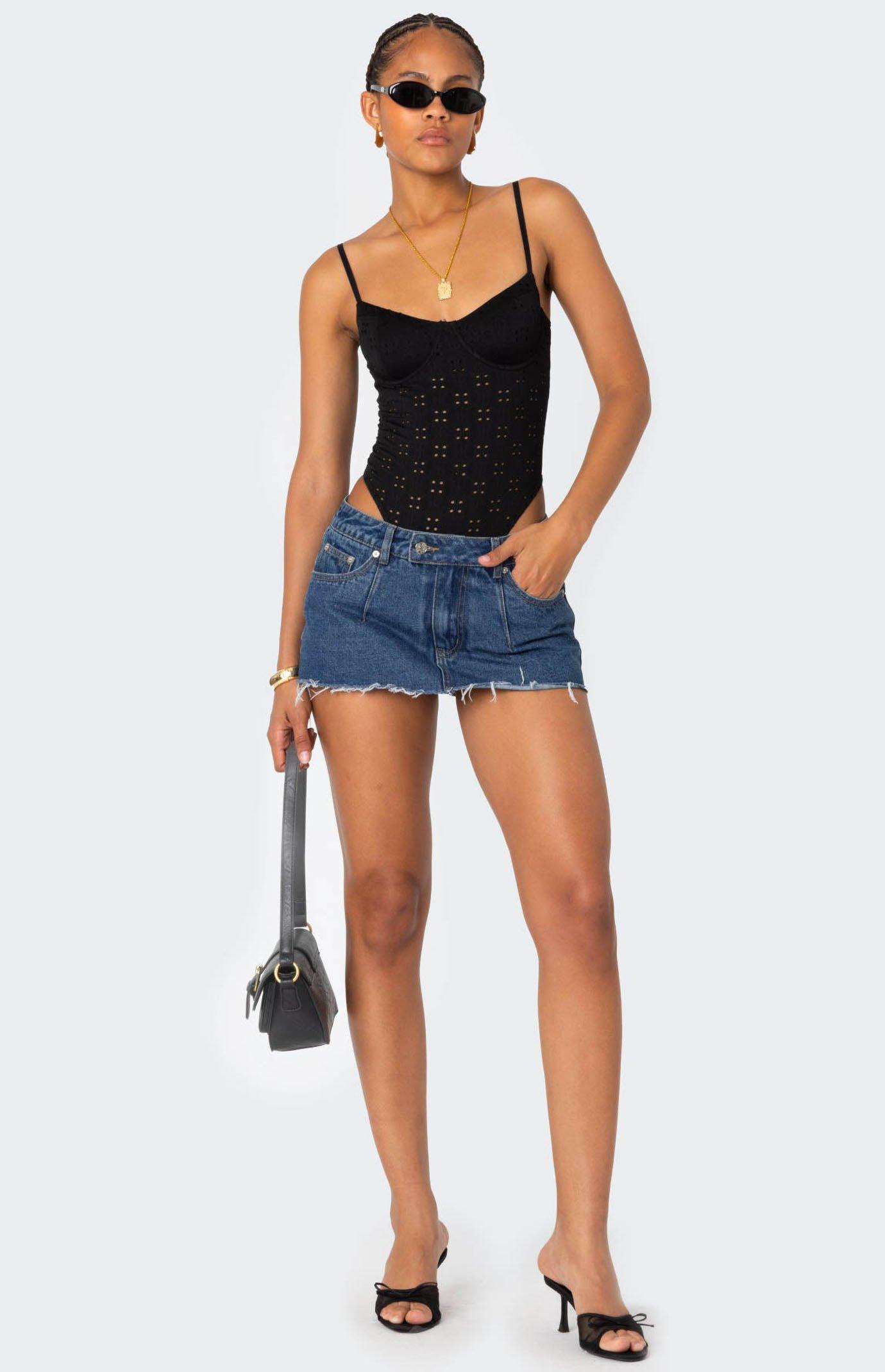 Edikted Women's Raven Cupped Eyelet Bodysuit Product Image