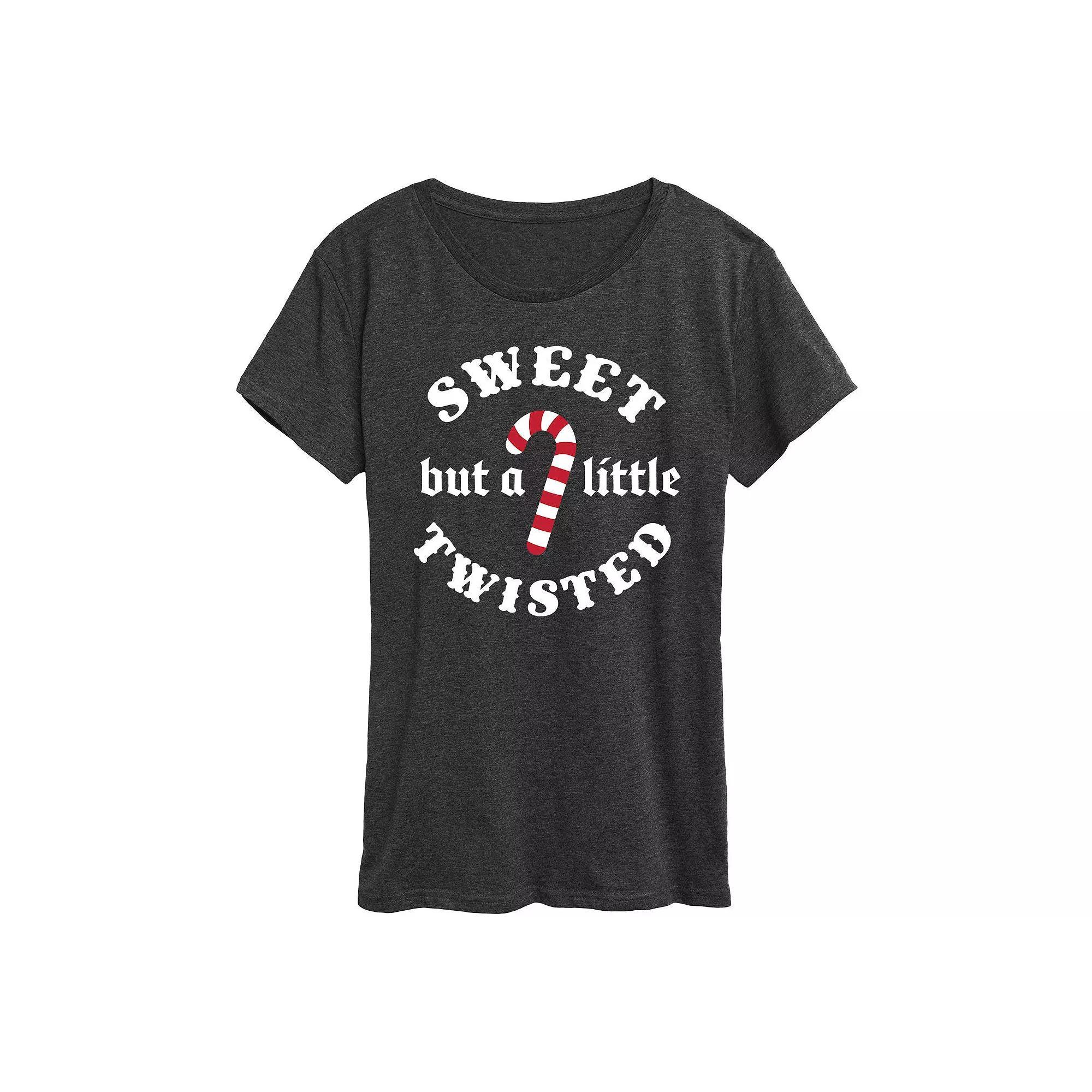 Women's Sweet But A Little Twisted Graphic Tee, Girl's, Size: Small, Grey Gray Product Image