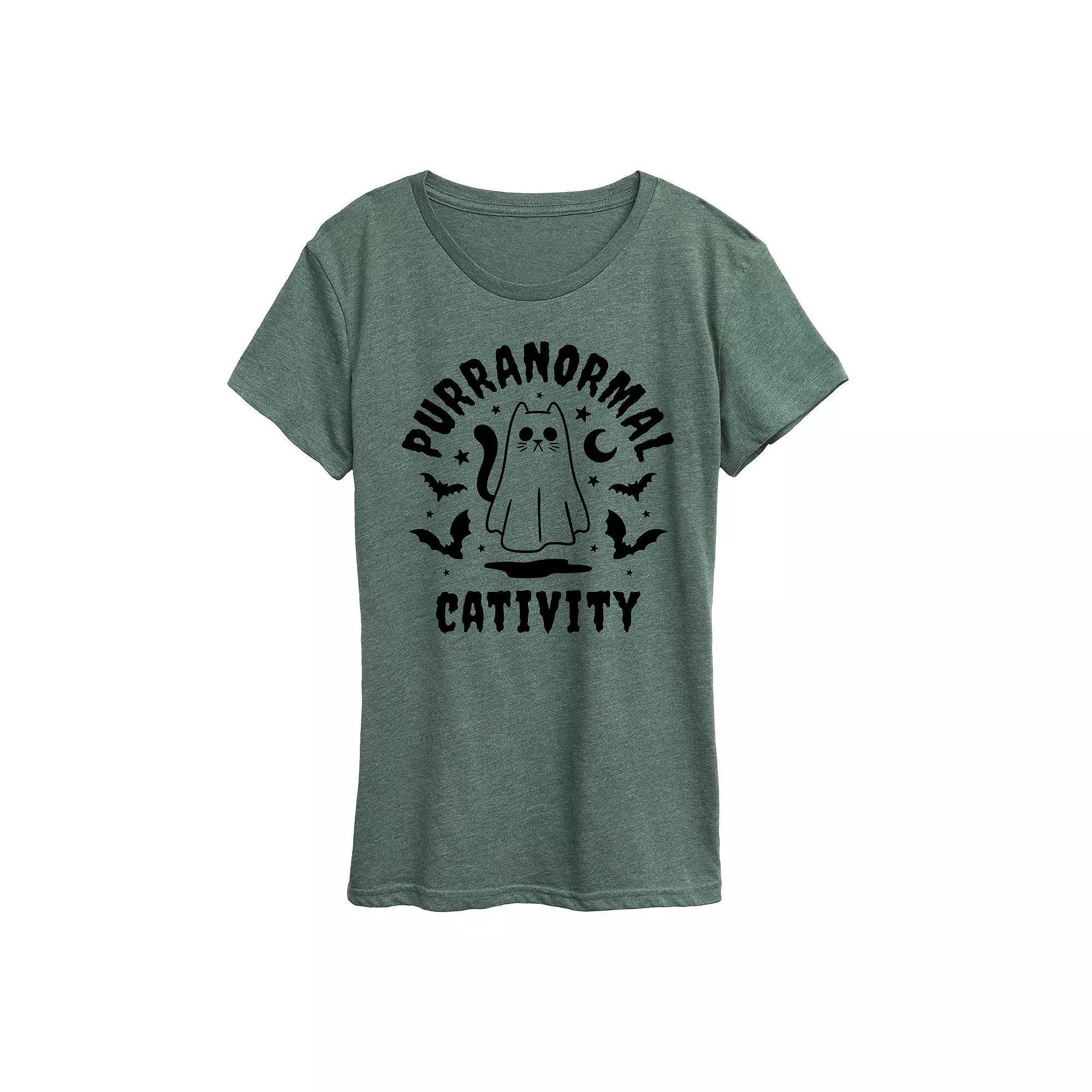 Women's Garfield Sigh Graphic Tee, Size: Small, Grey Green Product Image