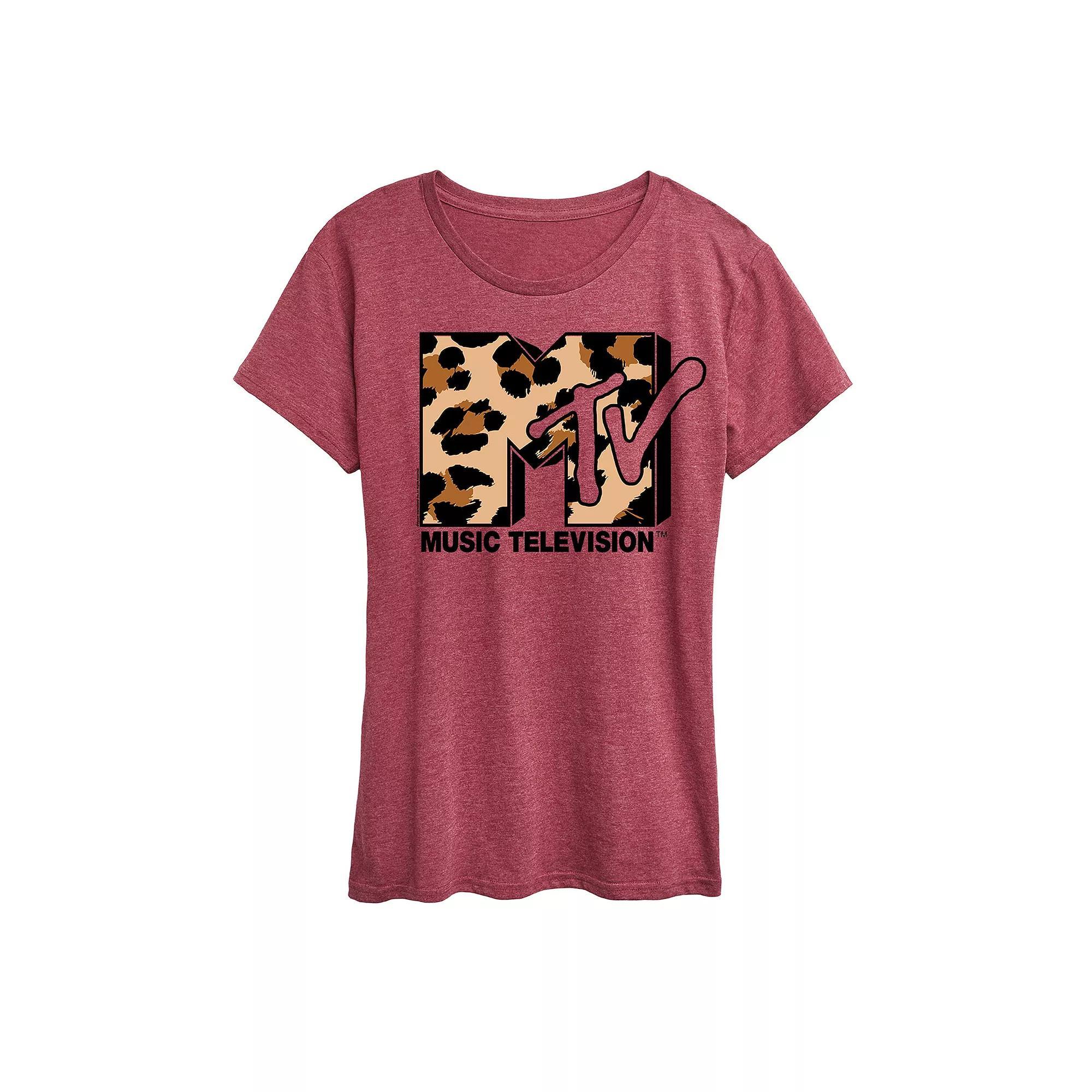 Women's MTV Leopard Art Graphic Tee,  Product Image