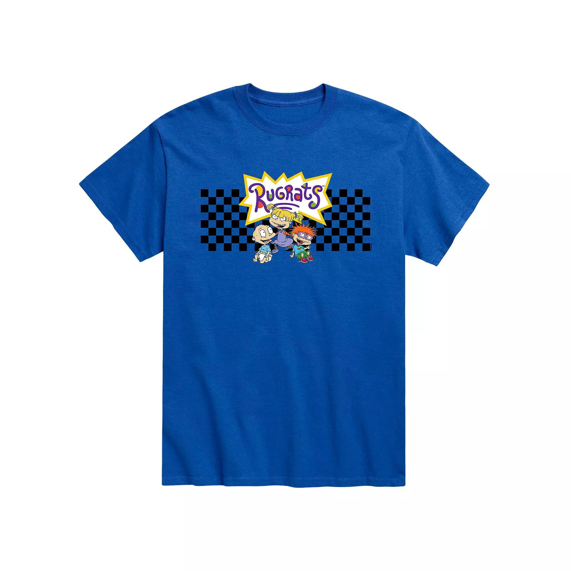 Men's Rugrats Checkered Group Tee, Size: Large, Blue Product Image