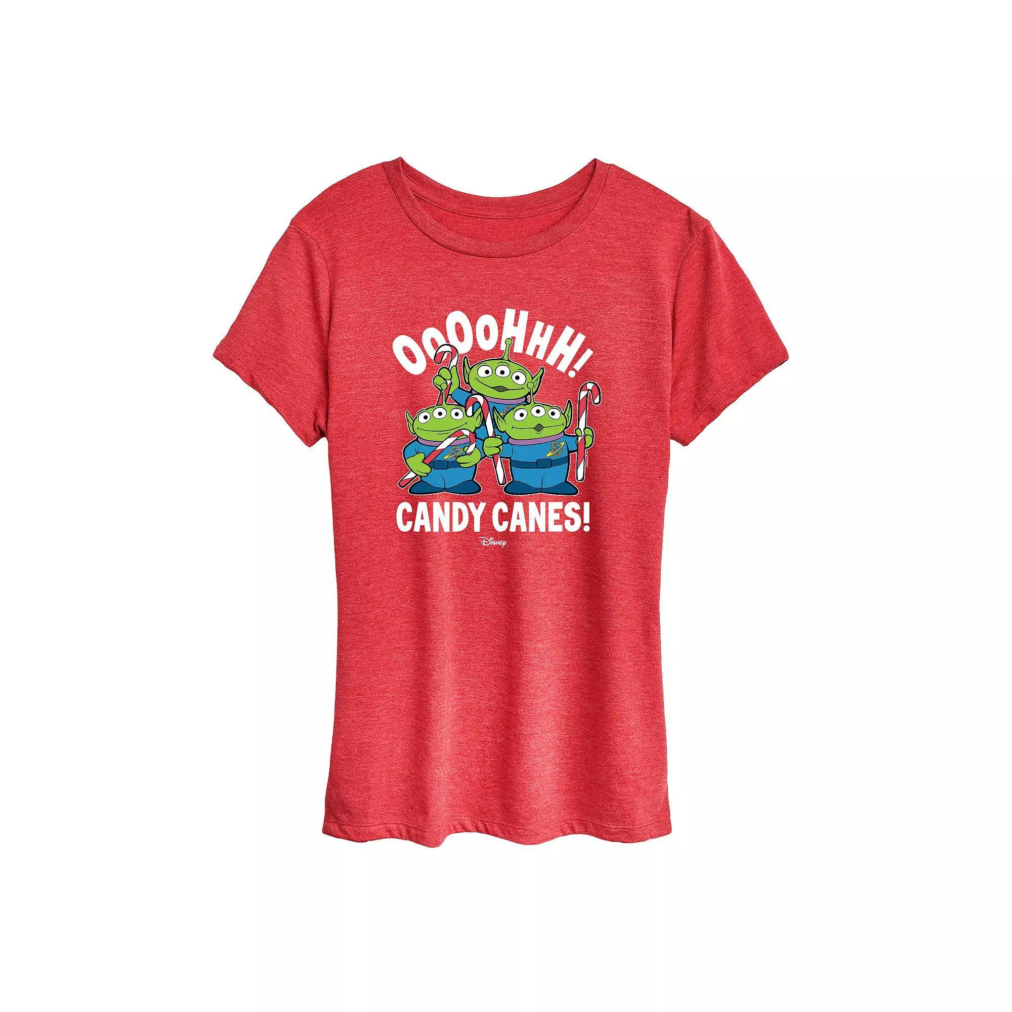 Disney / Pixar's Toy Story Women's Oooohhh Candy Canes Graphic Tee, Girl's, Size: Large, Grey Red Product Image