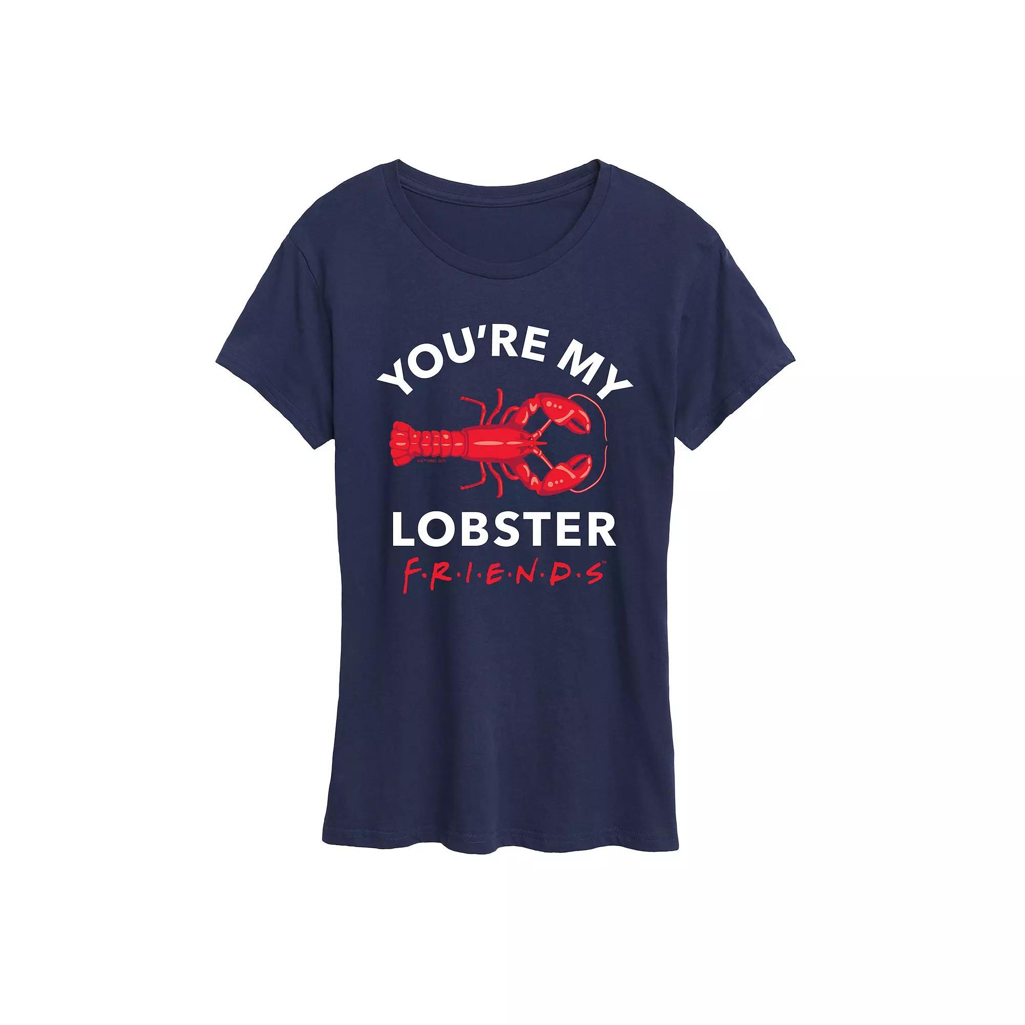 Women's Friends You're My Lobster Graphic Tee, Size: Large, Blue Product Image