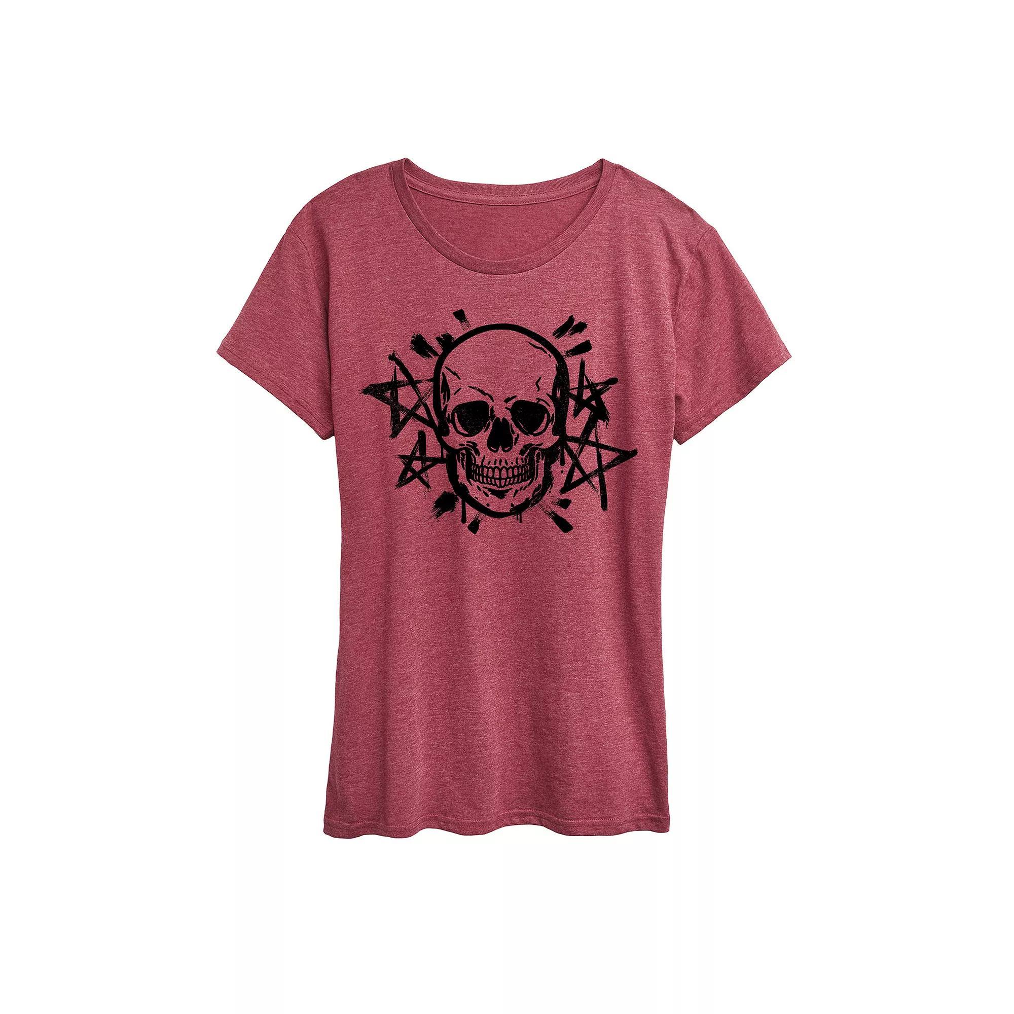 Women's Skull And Stars Graphic Tee,  Product Image