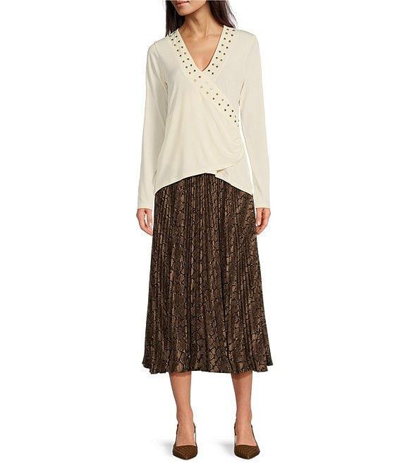 MICHAEL Michael Kors Astor Stud Faux Wrap Top Product Image