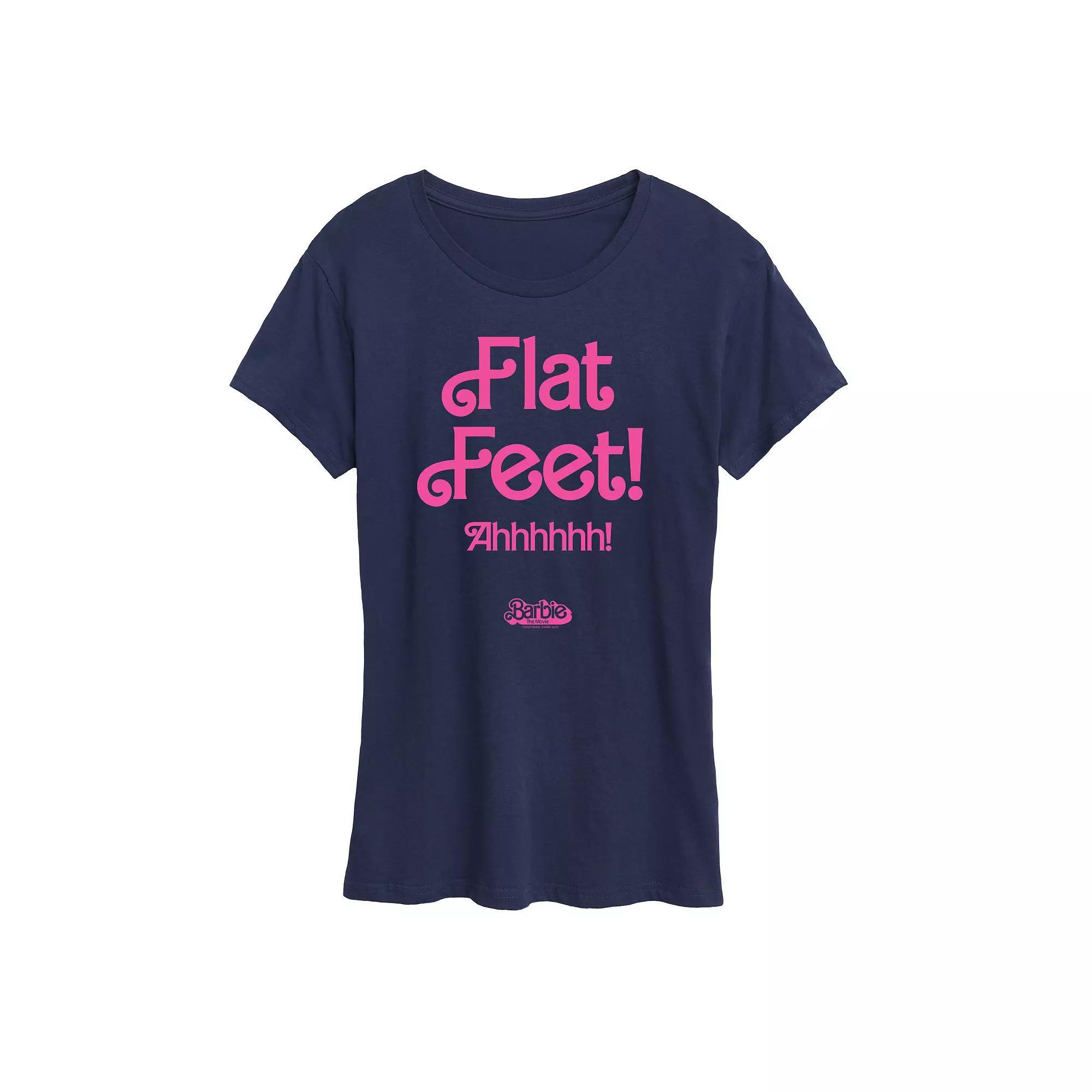 Women's Barbie The Movie Flat Feet Graphic Tee, Girl's,  Product Image