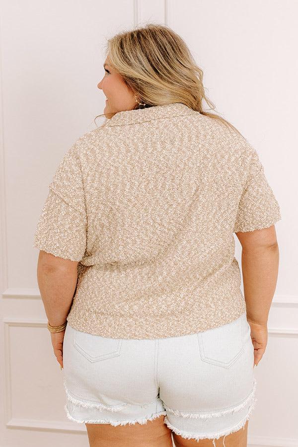 Latte Sippin Knit Button Up Curves Product Image