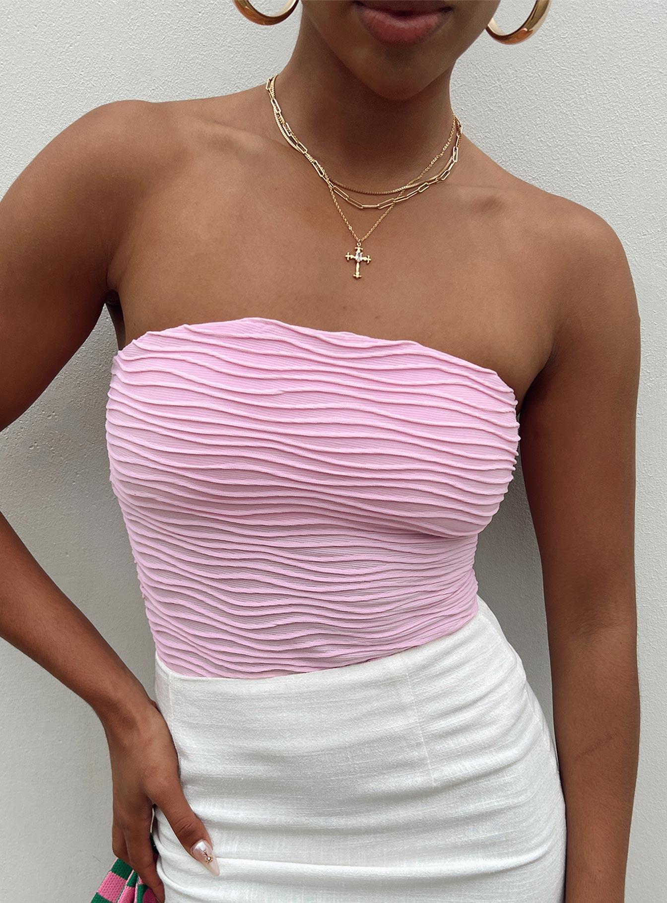 Makena Strapless Bodysuit Pink Product Image