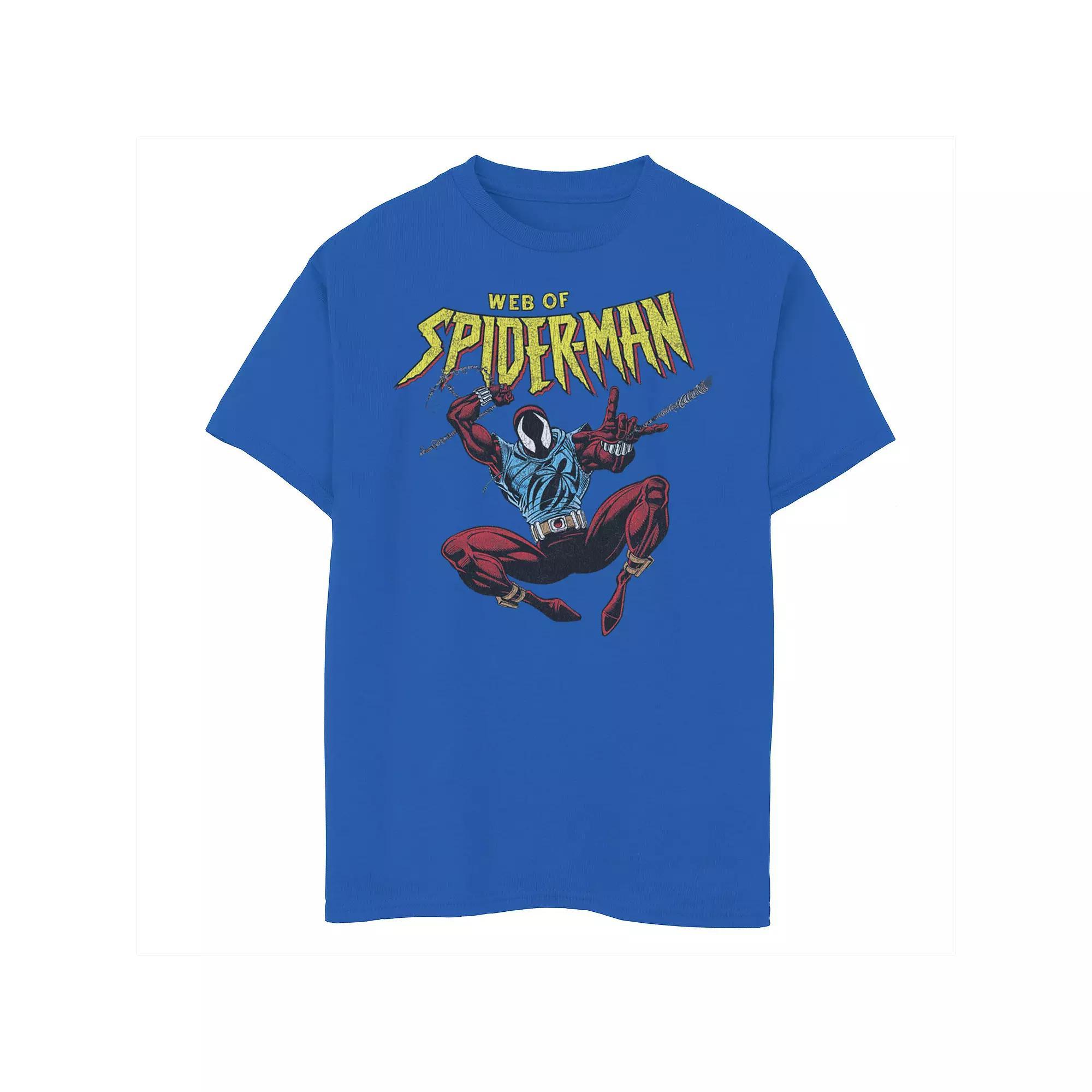 Boys 8-20 Marvel Spider-Man Web Of Spider-Man Portrait Graphic Tee, Boy's, Size: Large, Royal Product Image