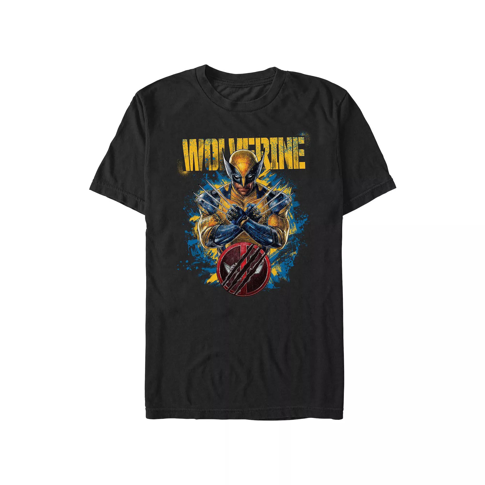 Men's Marvel Deadpool And Wolverine Paint Dump Poster Graphic Tee,  Product Image