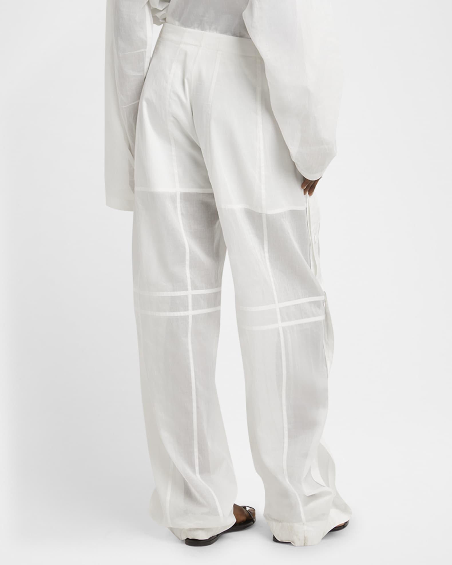 Button-Side Relaxed Straight-Leg Paneled Pants Product Image