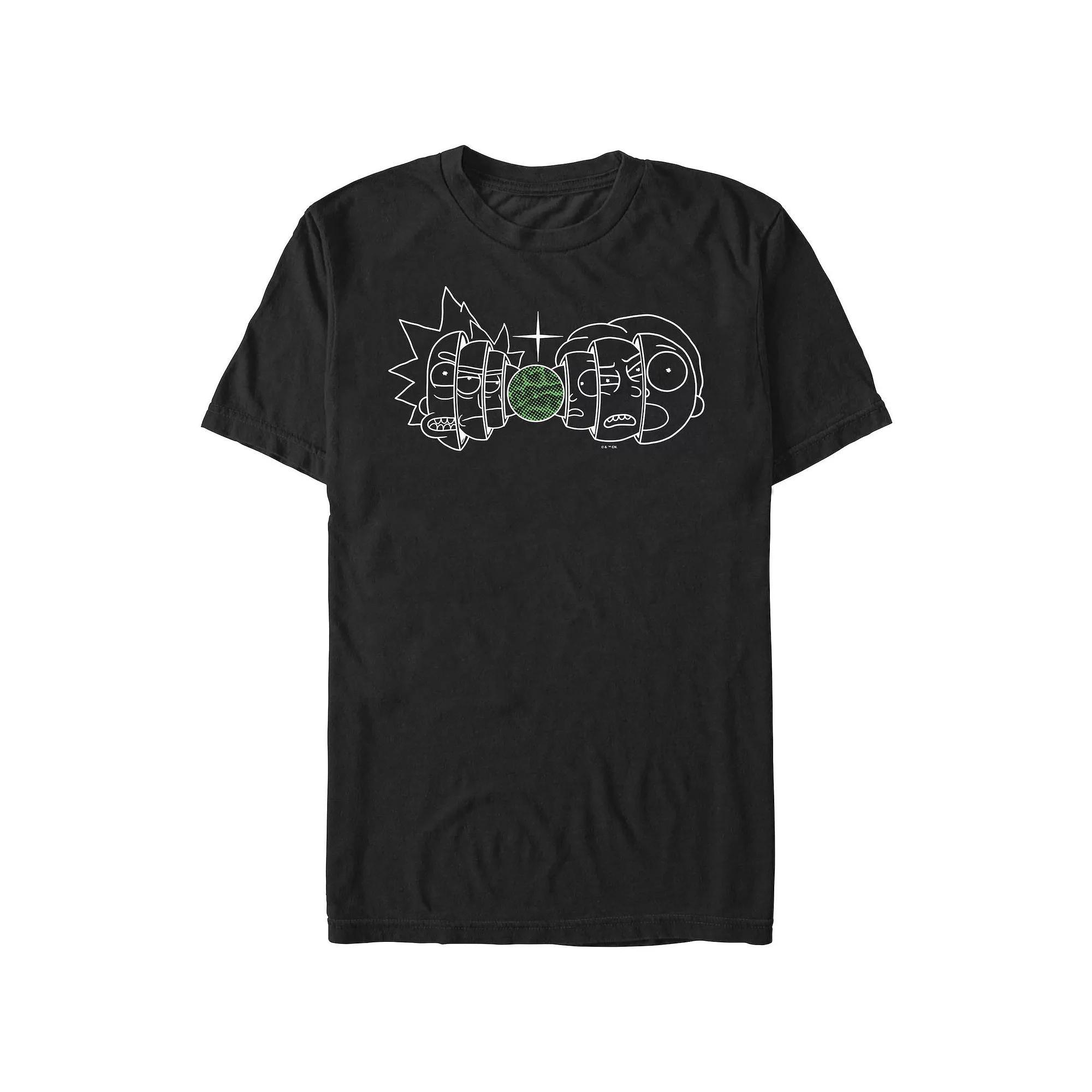 Men's Rick And Morty Split Faces Graphic Tee,  Product Image