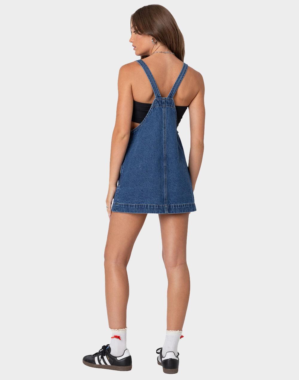 EDIKTED Overall Denim Mini Dress Product Image