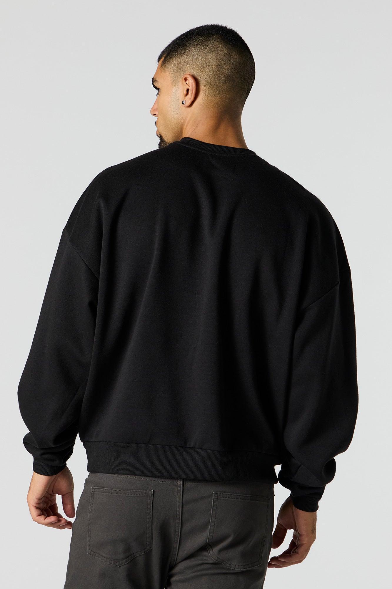 Boxy Crewneck Fleece Sweatshirt Male Product Image